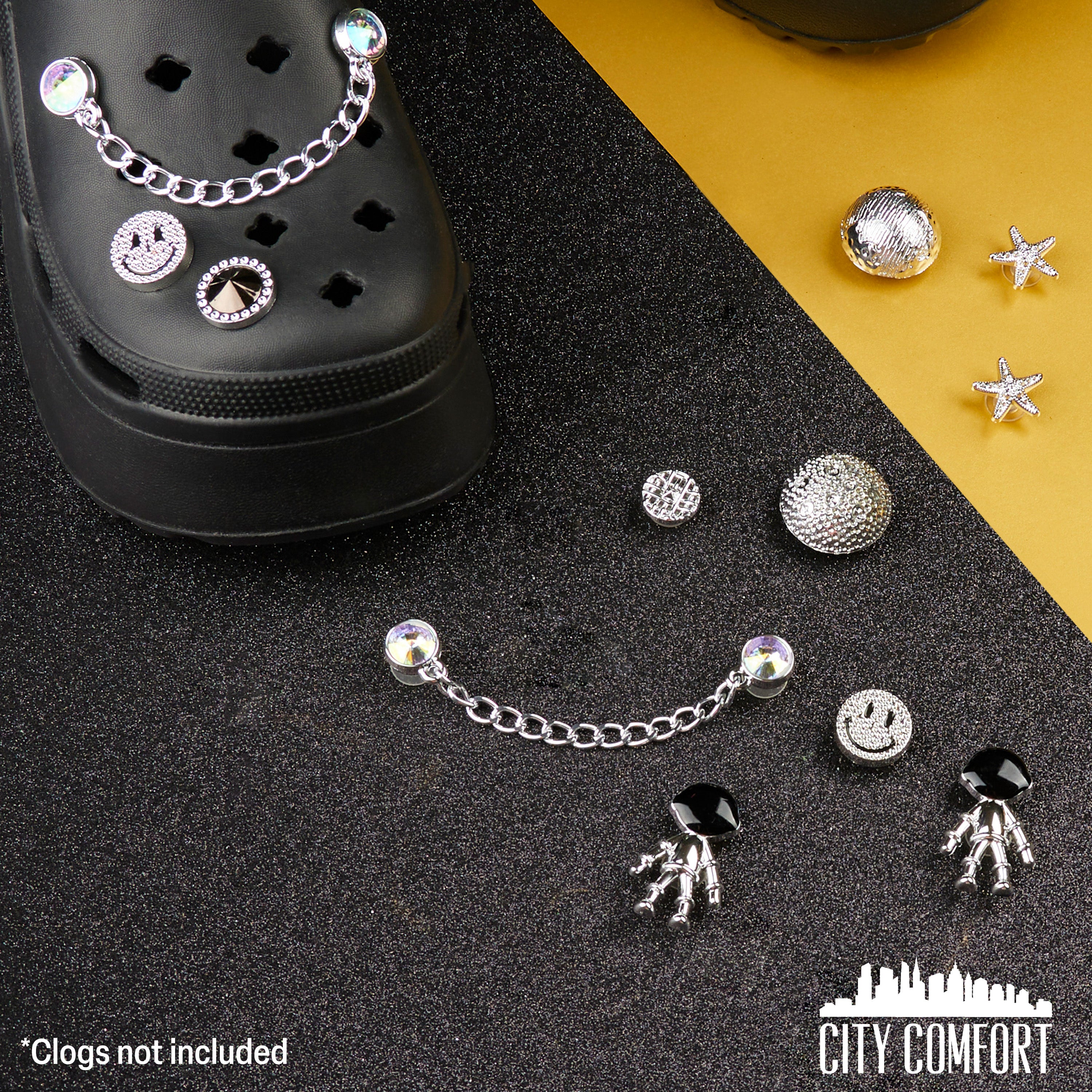 get-trend-citycomfort-charms-sabots-argent-noir-d-coration image 2