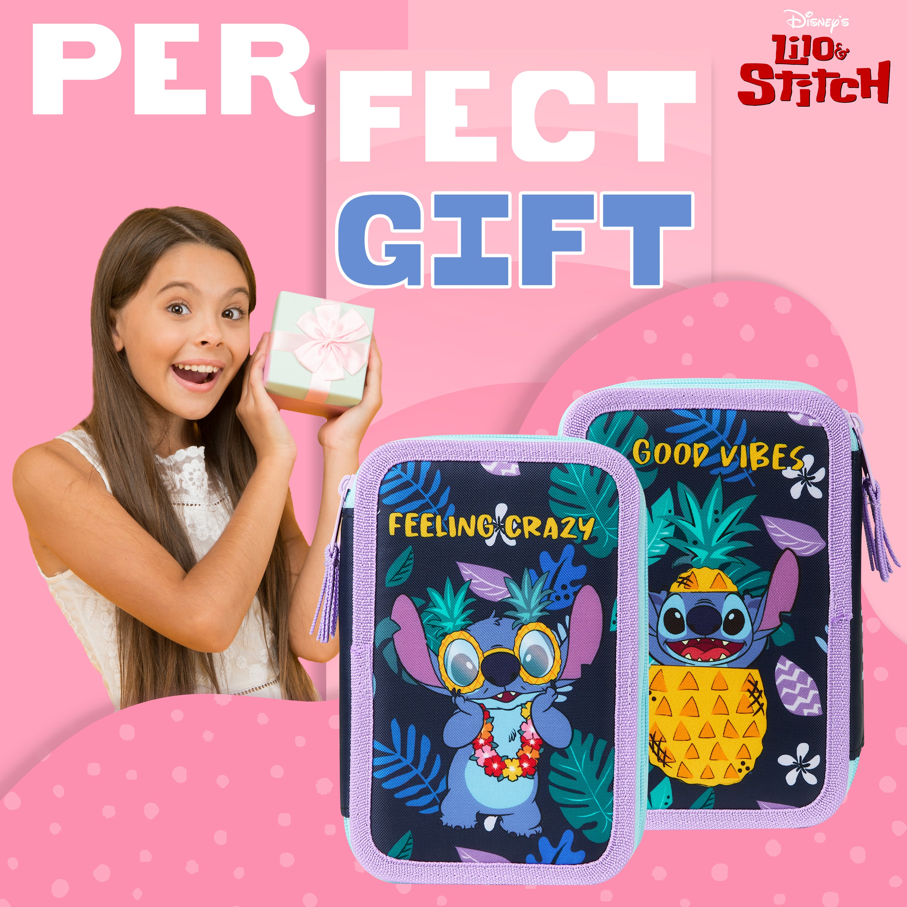 disney-stitch-trousse-garnie-triple-zip-crayons-feutres image 3
