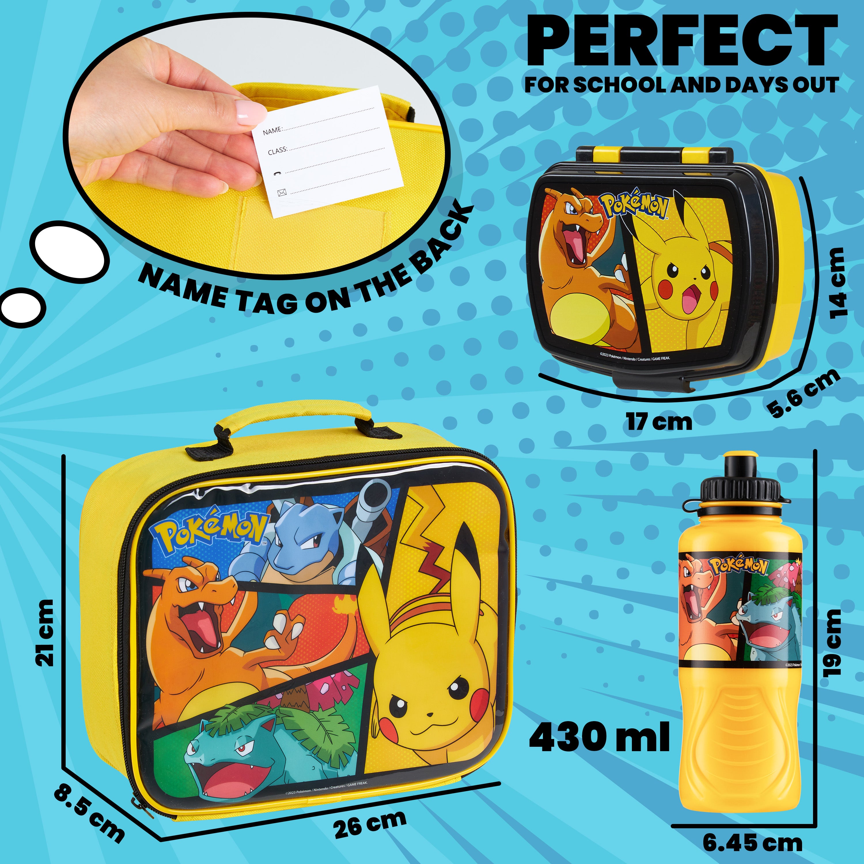pok-mon-set-repas-enfant-3-pi-ces-jaune-isotherme-430ml image 5