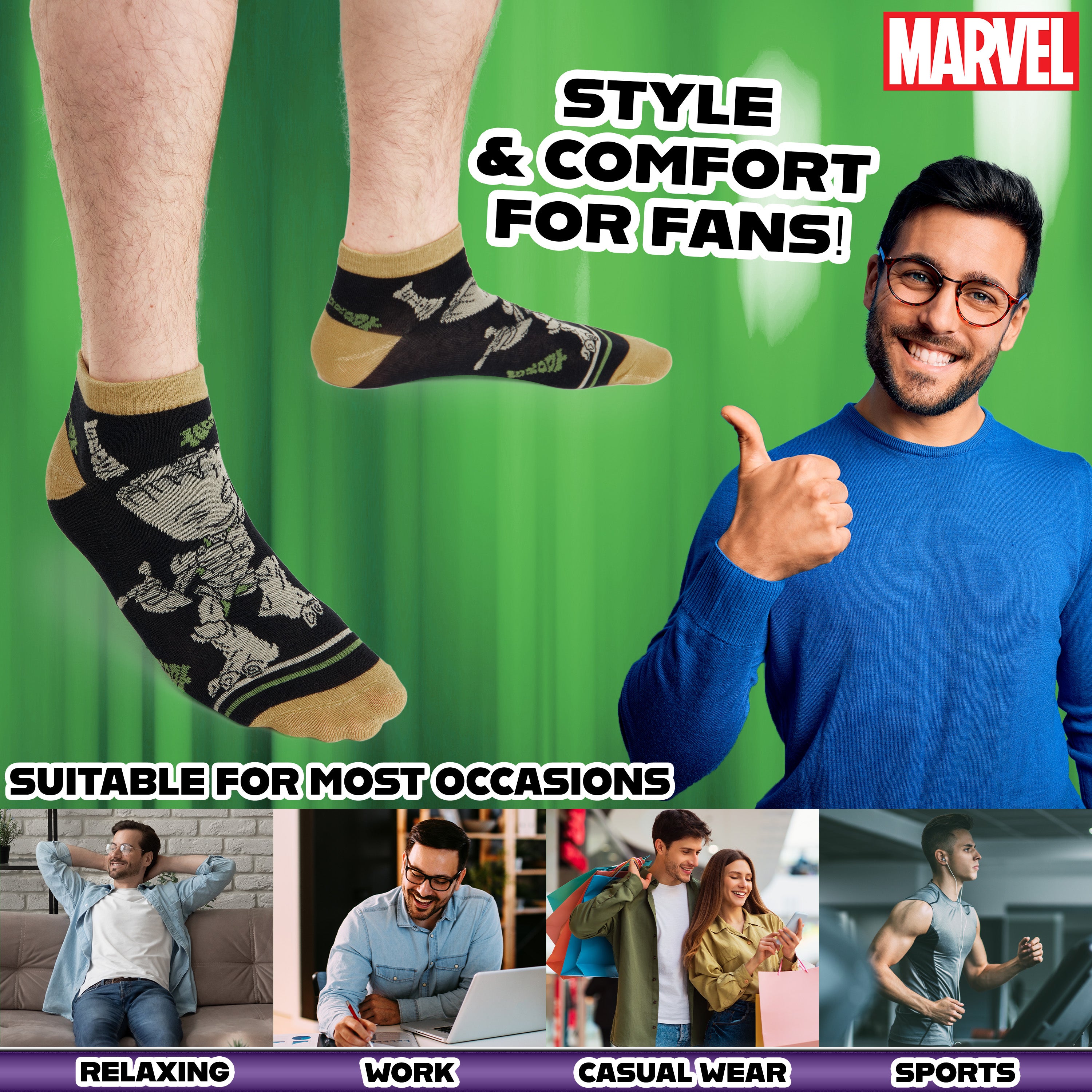get-trend-marvel-chaussettes-homme-cheville-lot-5-groot image 4