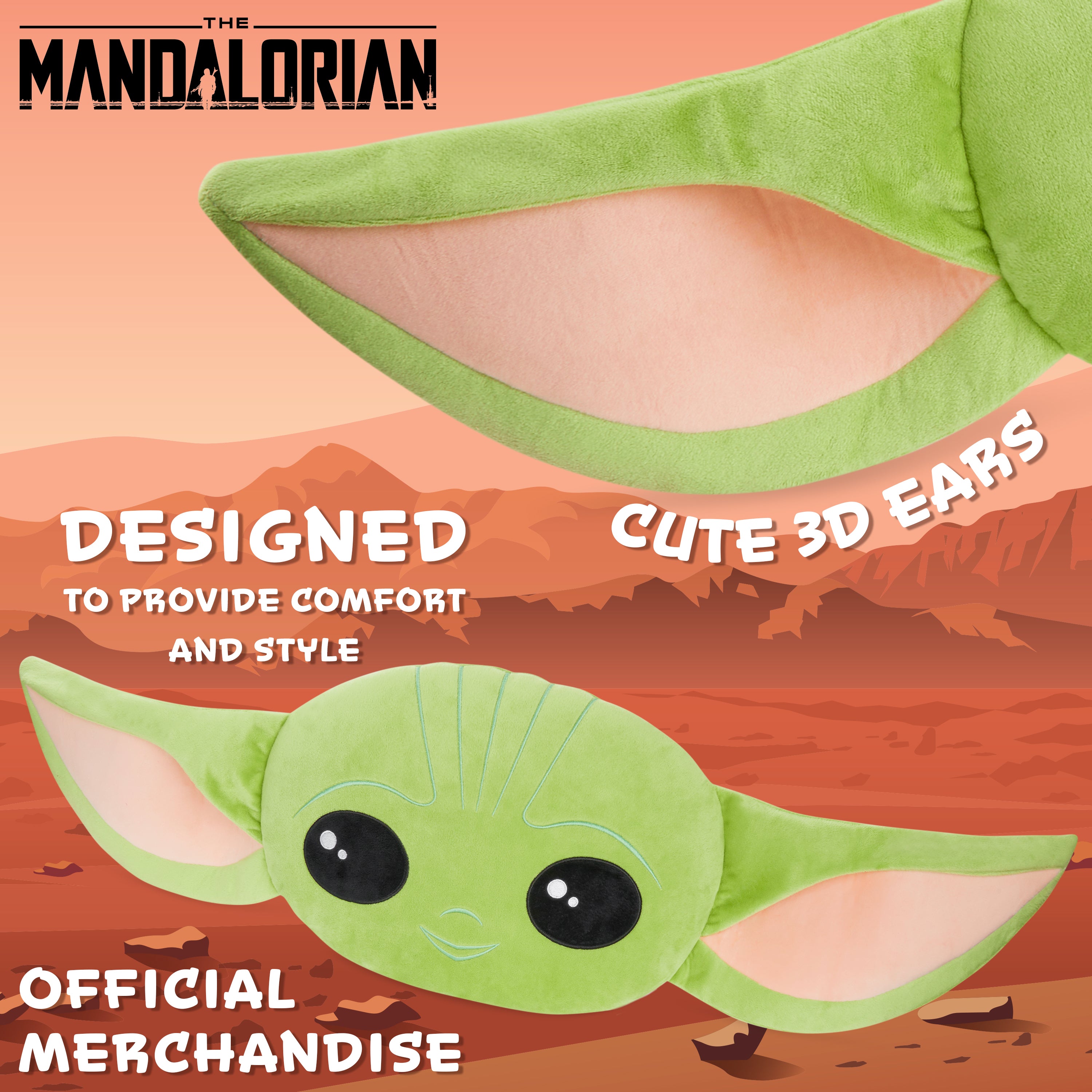 get-trend-mandalorian-coussin-peluche-3d-baby-yoda-vert-94cm image 3