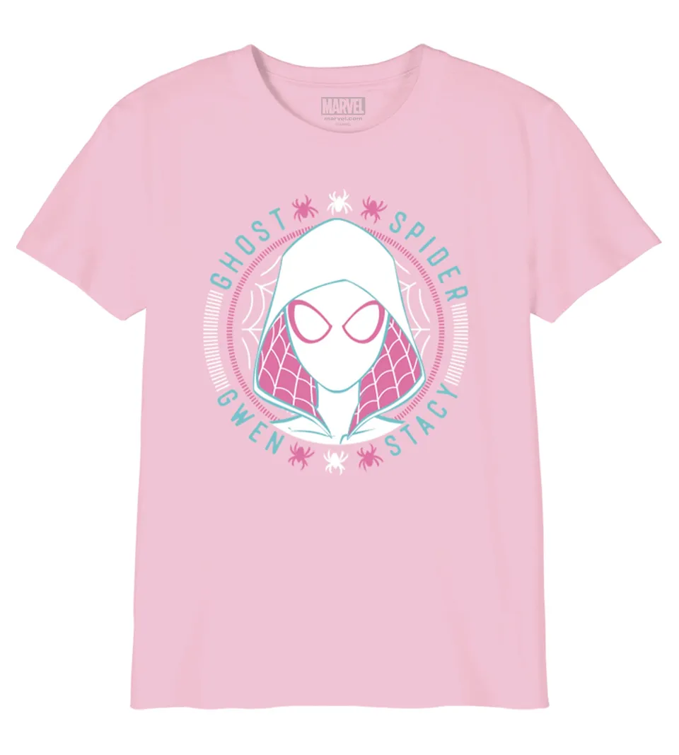 marvel-t-shirt-fille-coton-gris-rose-8-ans image 1