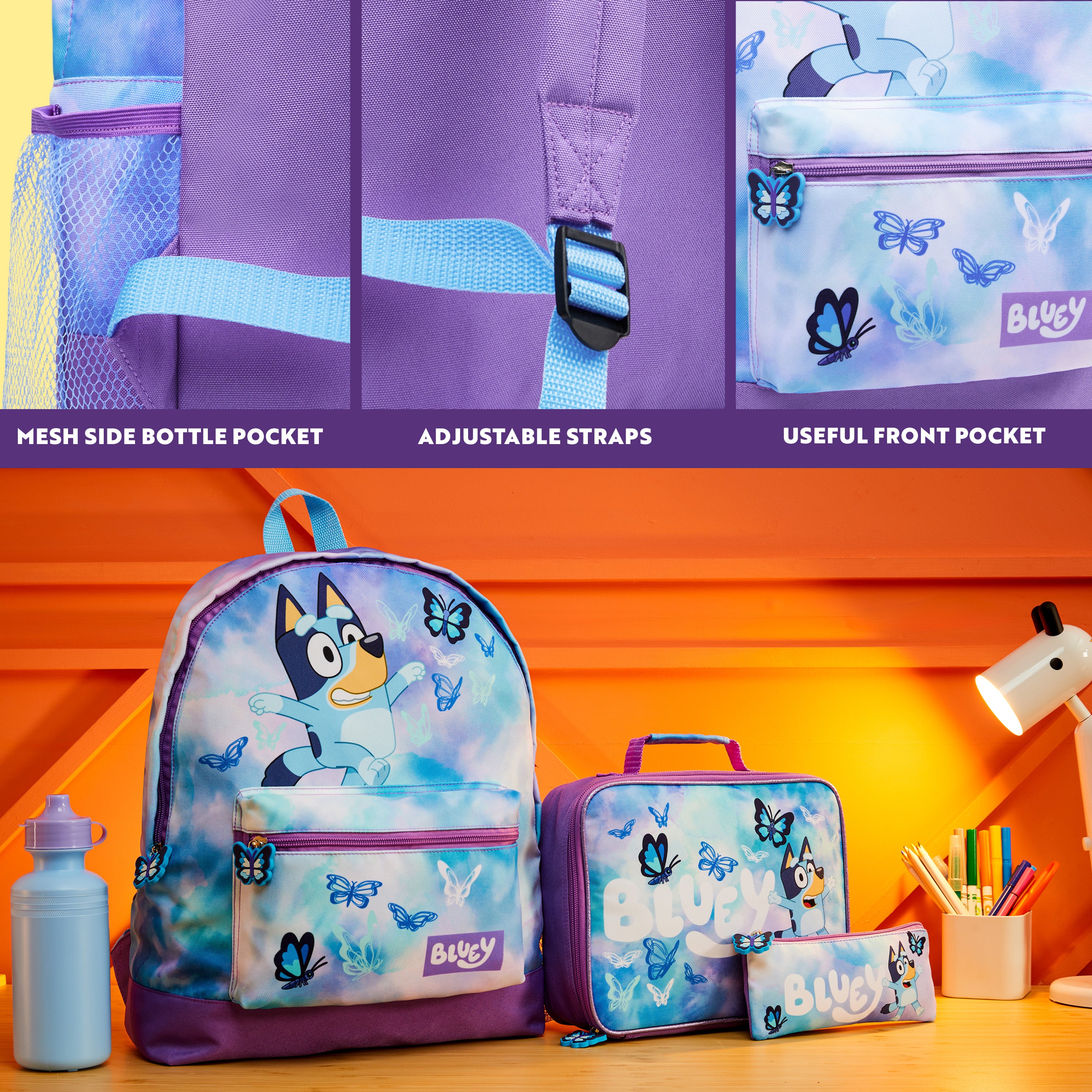 bluey-set-scolaire-4-pi-ces-sac-dos-papillon-gourde image 4