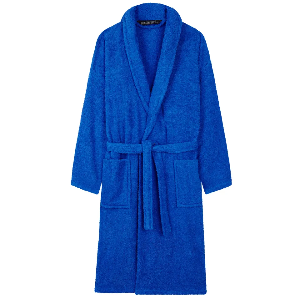 get-trend-men-peignoir-homme-coton-ponge-bleu-col-ch-le image 1