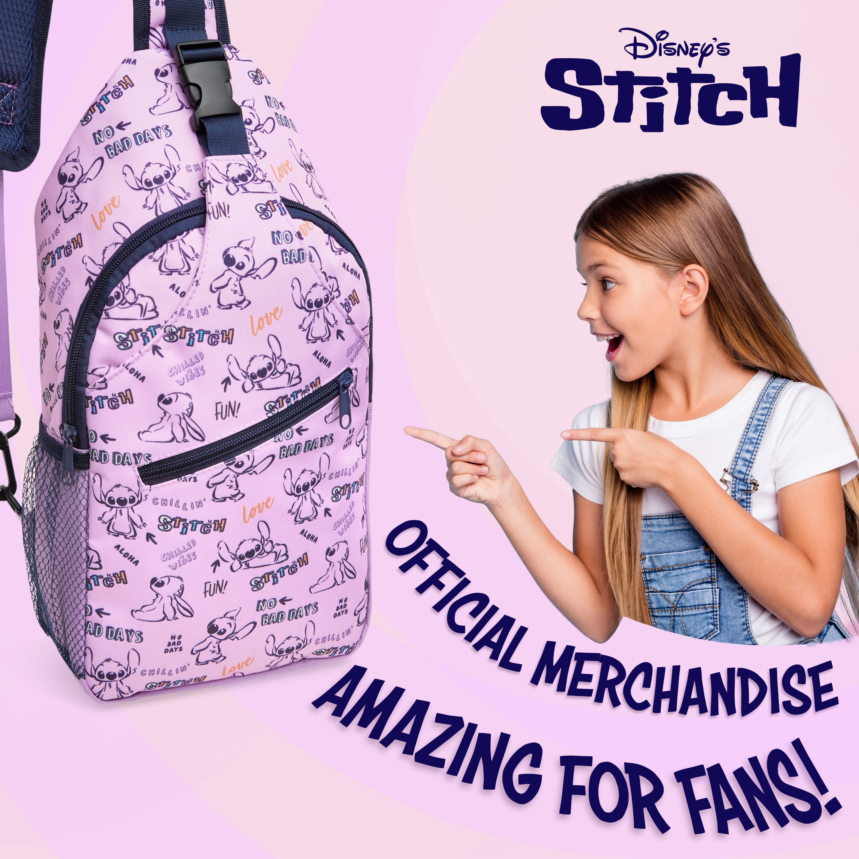 disney-stitch-sac-bandouli-re-fille-r-glable-4-poches image 3