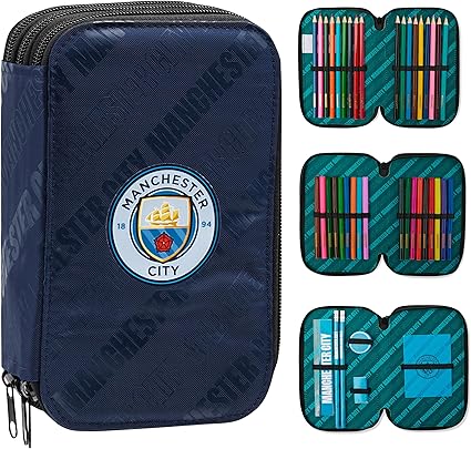 manchester-city-trousse-garnie-3-compartiments-foot-enfant image 1