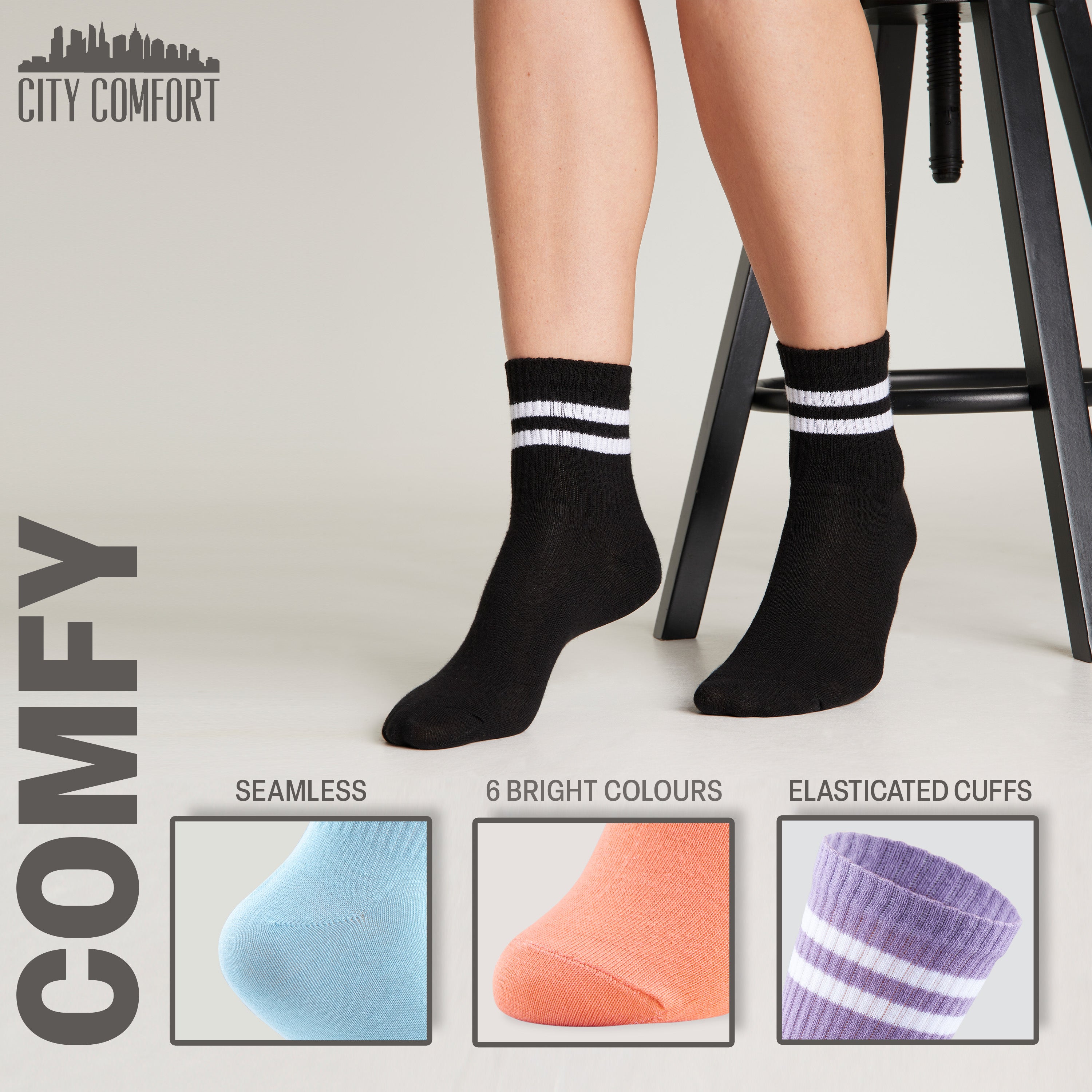 citycomfort-chaussettes-femme-sport-coton-lot-6 image 5