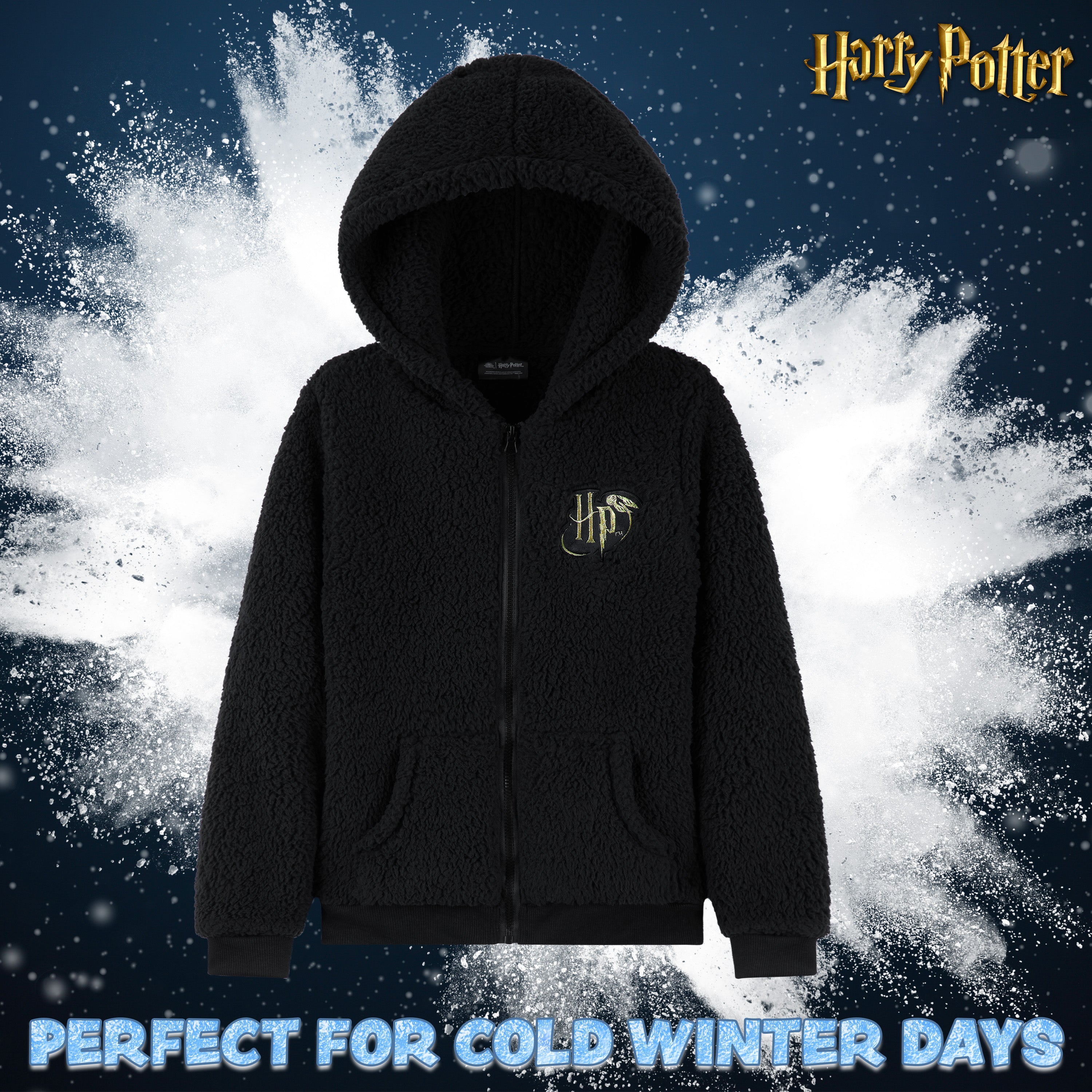harry-potter-girls-sweat-zipp-fille-sherpa-noir-9-10-ans image 2