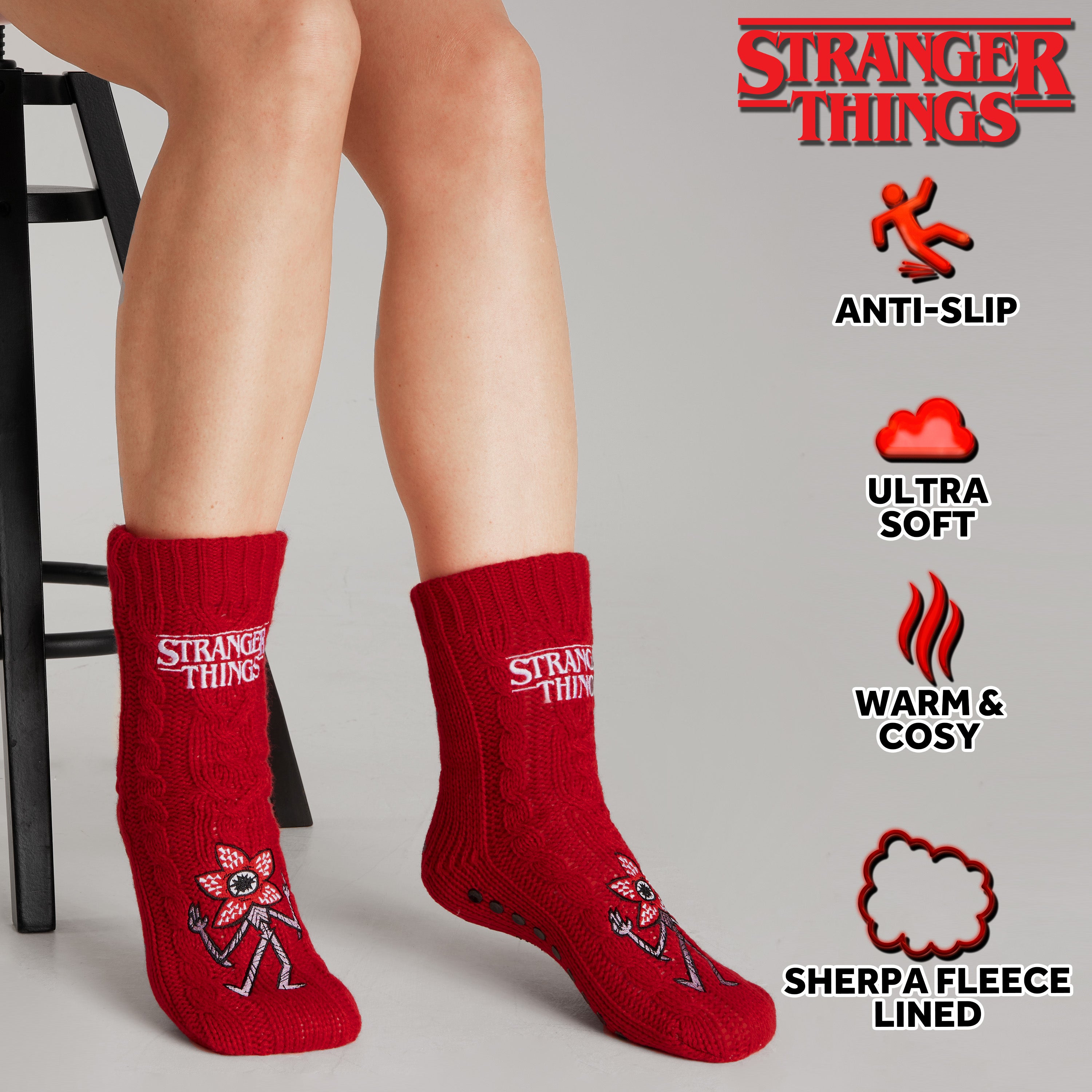 stranger-things-chaussettes-femme-pilou-rouges-antid-rapantes image 5