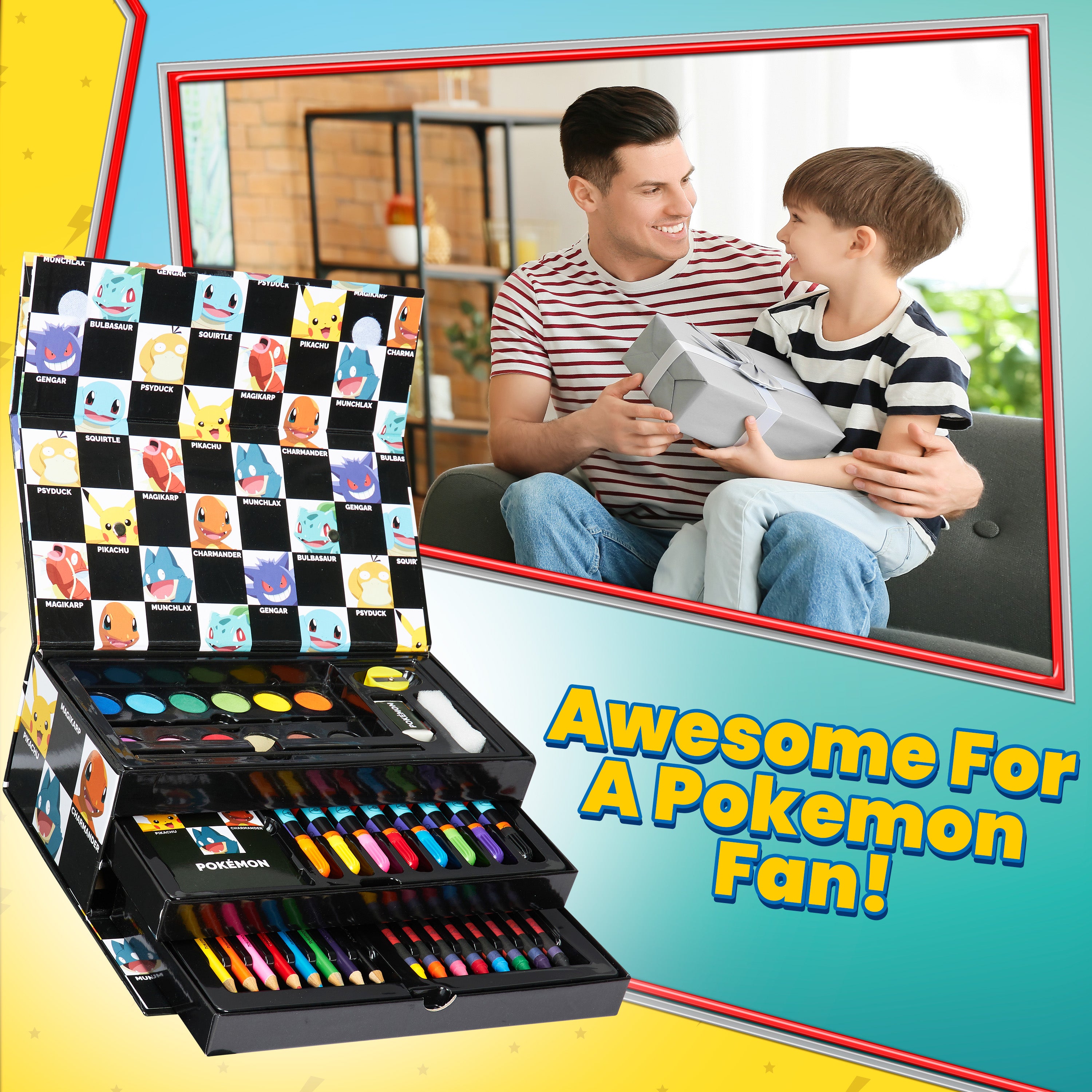 pok-mon-coffret-dessin-enfant-art-set-noir-pikachu image 5