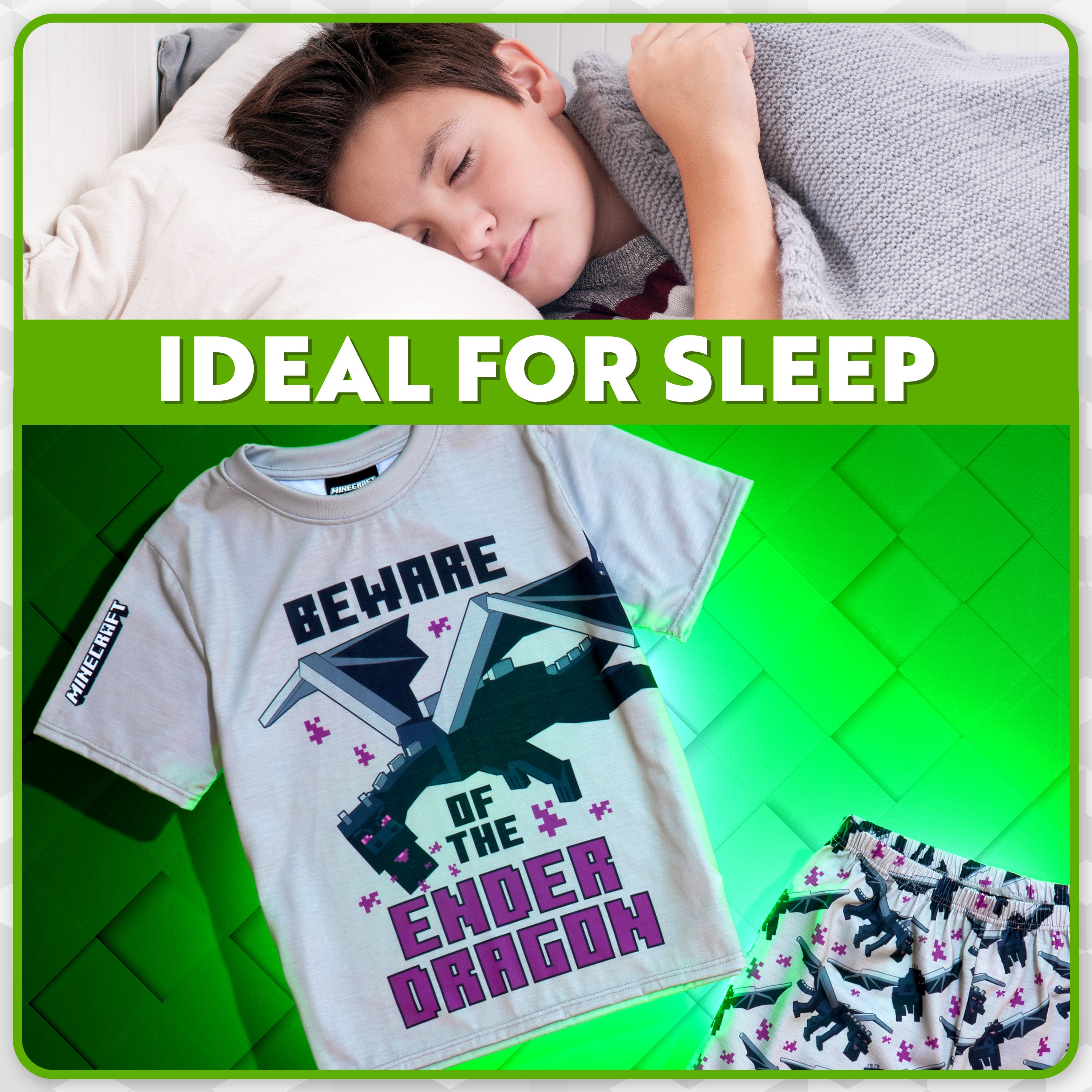 minecraft-pyjama-short-gar-on-gamer-manche-courte-9-10-ans image 2