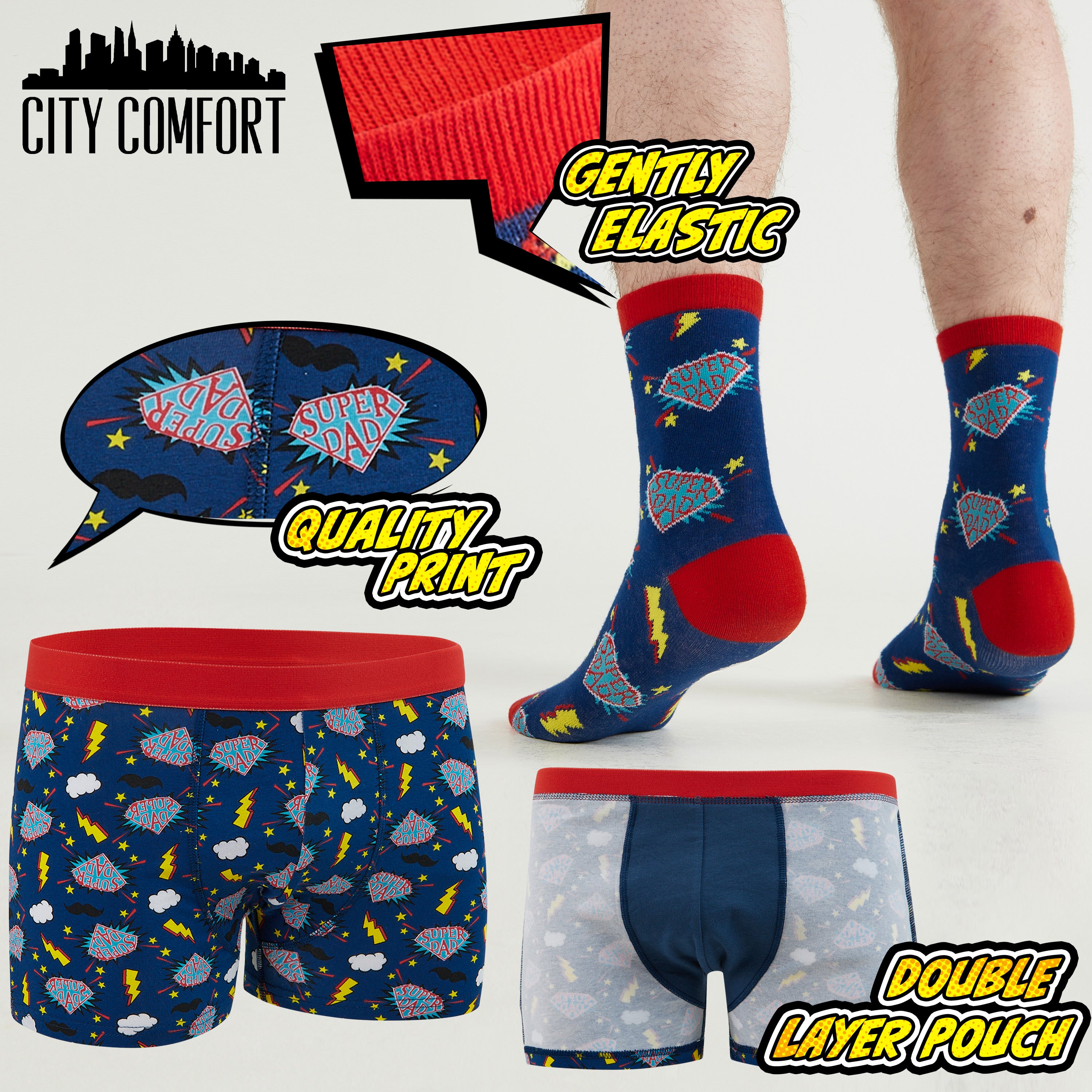 citycomfort-super-dad-boxer-homme-chaussettes-coton-coffret image 3