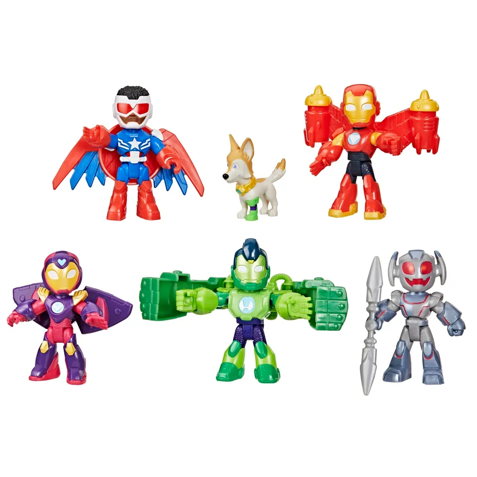 marvel-iron-man-pack-figurines-avengers-5-armure-disney-jr image 1