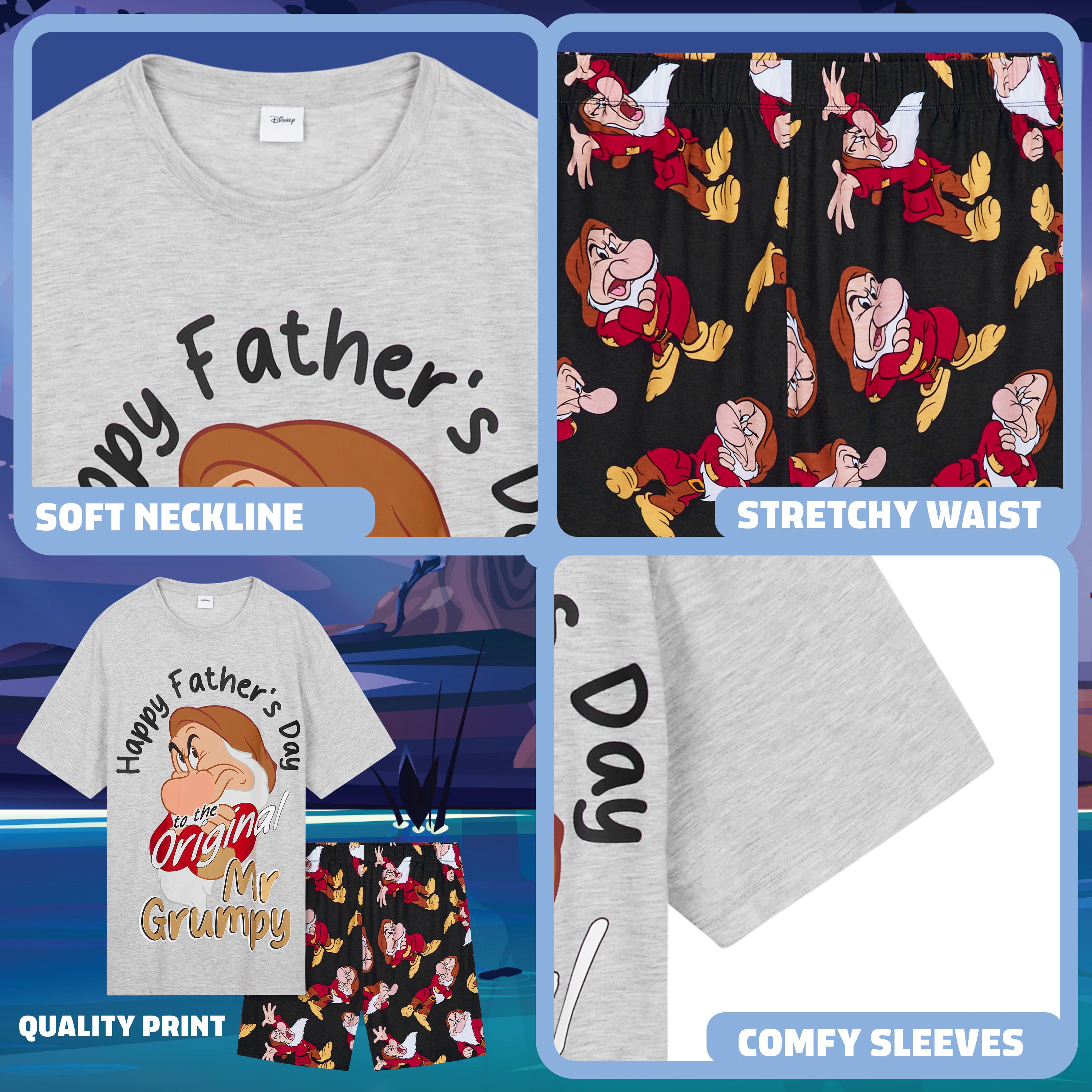 disney-pyjama-court-homme-grincheux-ensemble-2-pi-ces-coton image 4