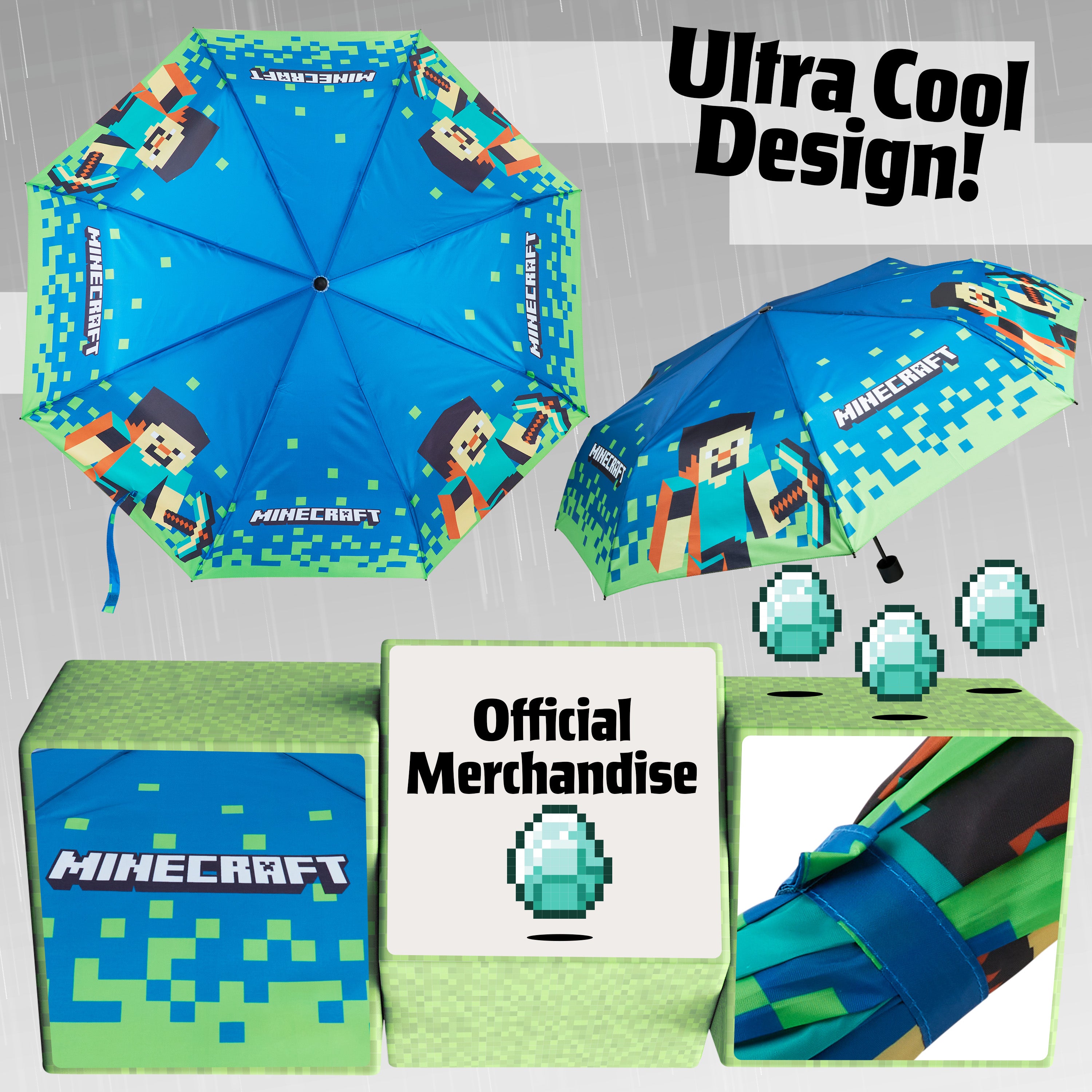 minecraft-parapluie-pliable-t-lescopique-enfant-l-ger image 4