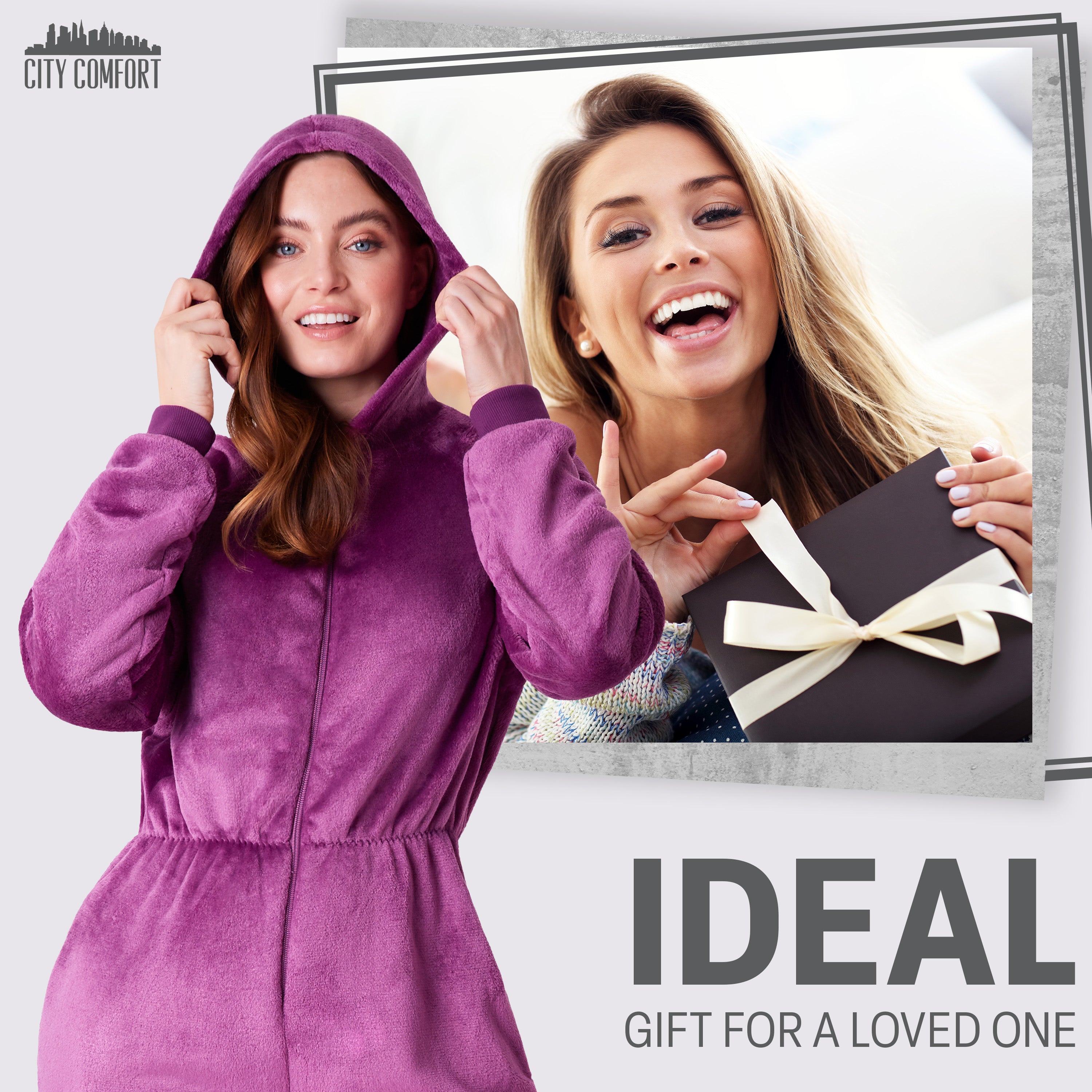 citycomfort-combinaison-pyjama-polaire-femme-capuche image 4