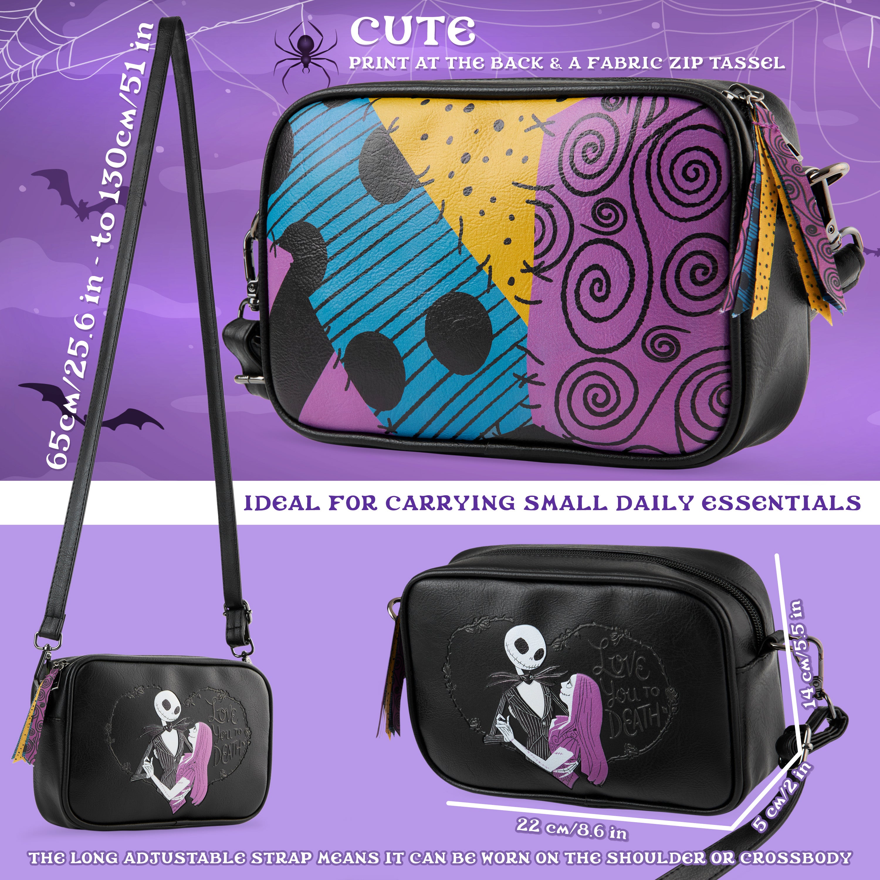 disney-girls-sac-bandouli-re-fille-noir-sangle-r-glable image 6