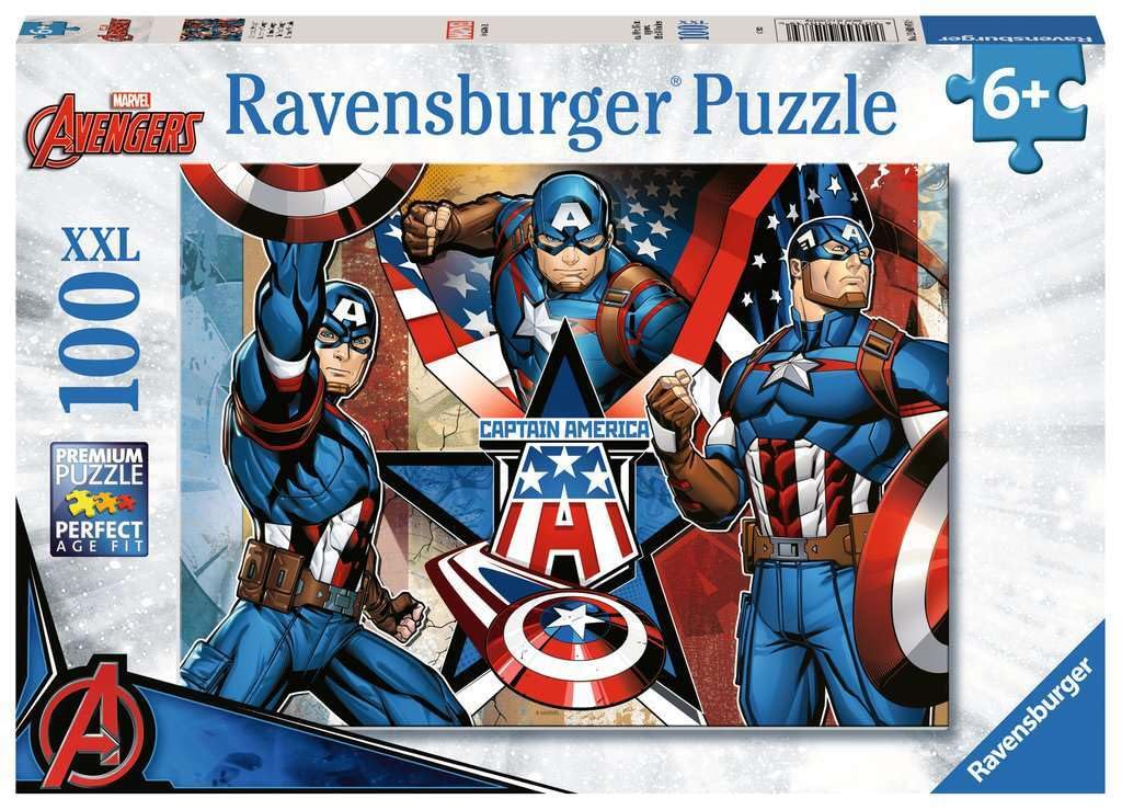 ravensburger-marvel-puzzle-xxl-100-pi-ces-captain-america-6-ans image 1