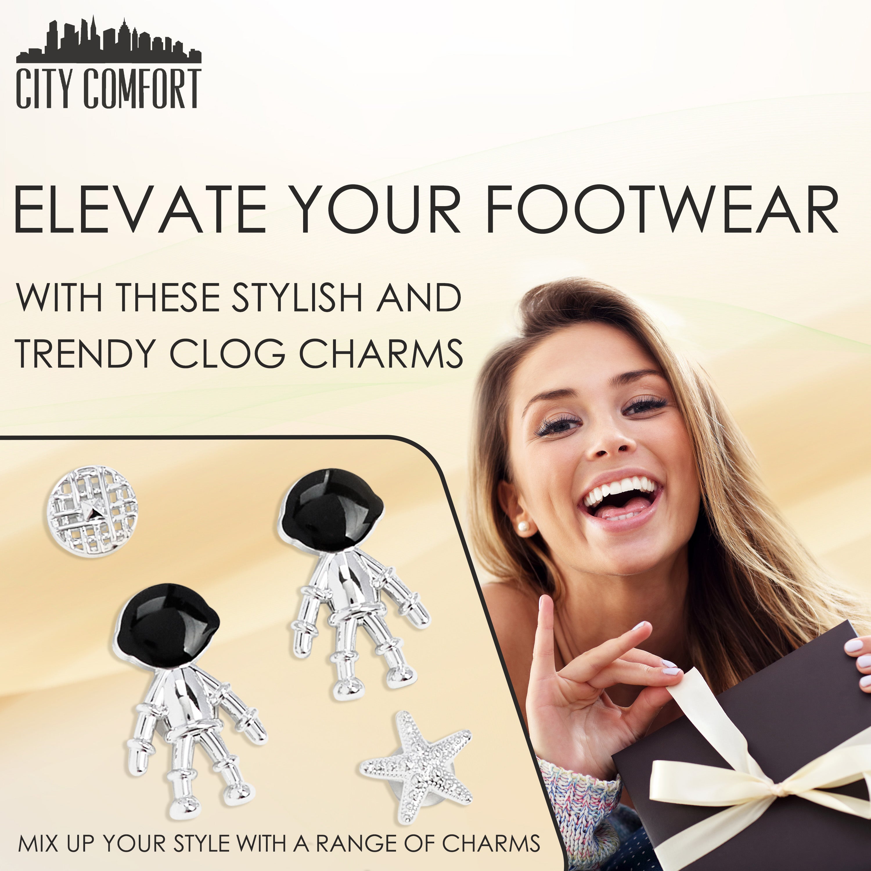 get-trend-citycomfort-charms-sabots-argent-noir-d-coration image 3