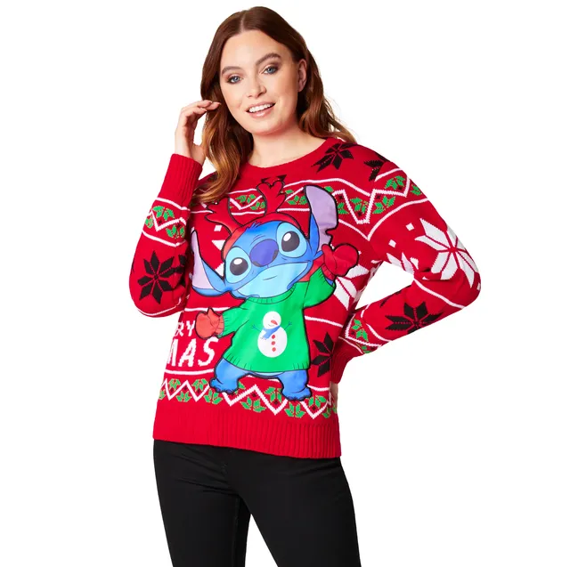 disney-stitch-pull-no-l-femme-rouge-manches-longues-taille-s image 1