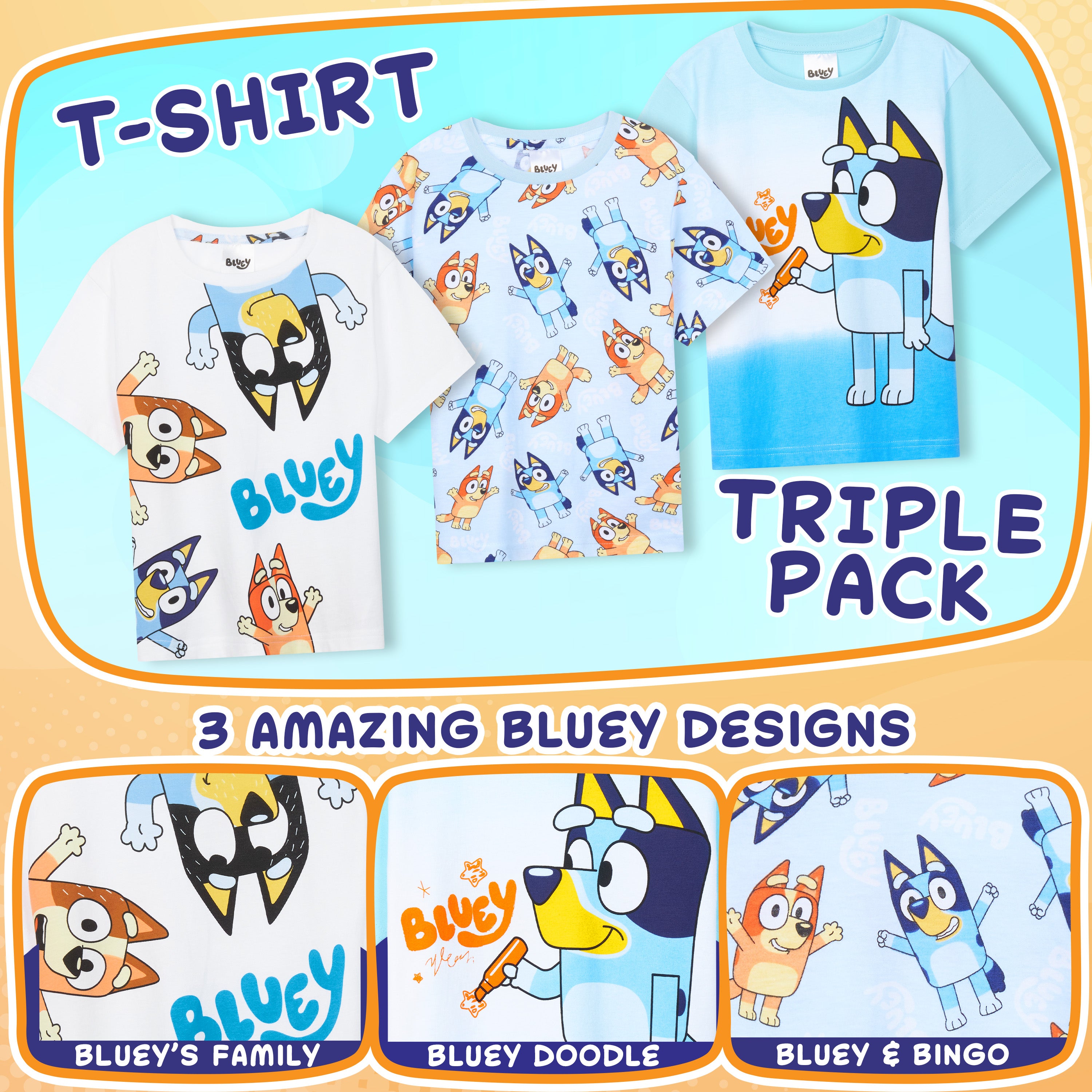 get-trend-boys-lot-3-t-shirts-gar-on-bluey-7-8-ans-coton image 4