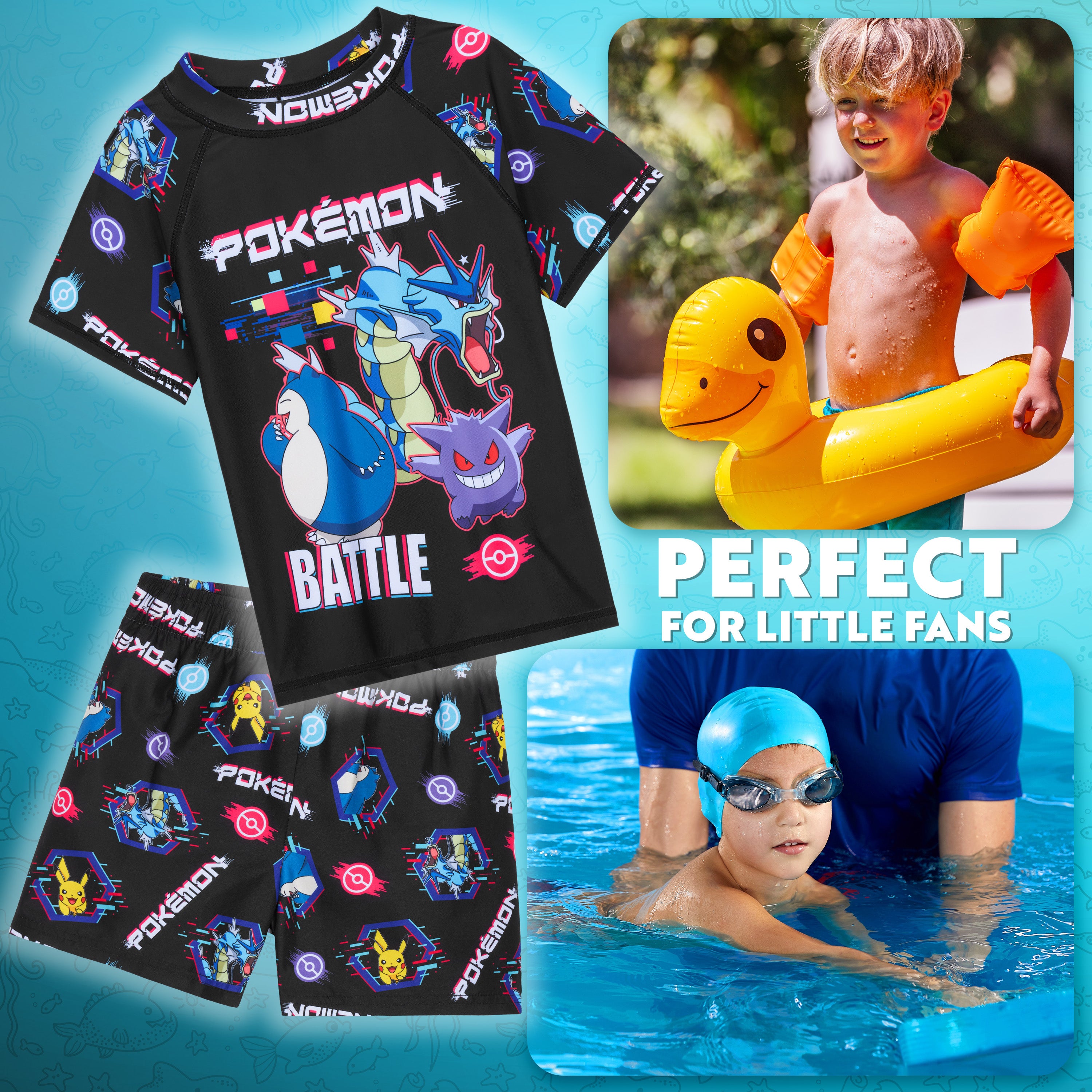pok-mon-ensemble-maillot-bain-gar-on-2-pi-ces-7-8-ans image 2