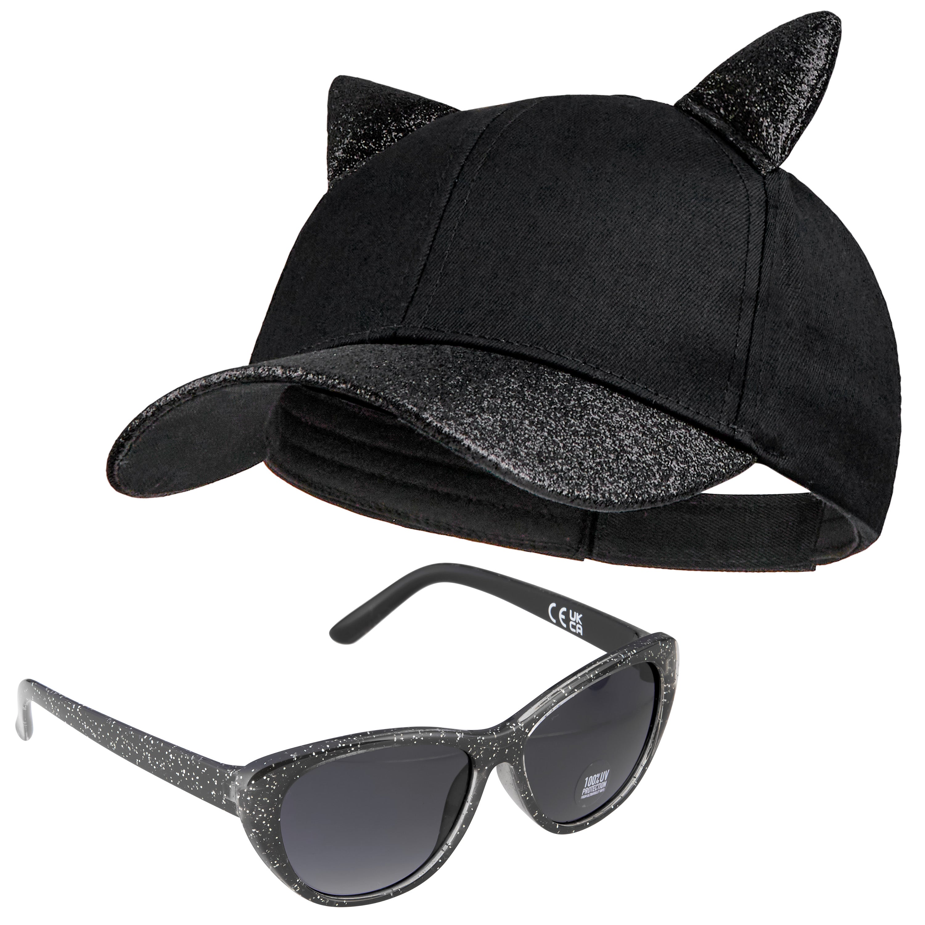 citycomfort-girls-casquette-lunettes-fille-noire-paillettes-uv image 2