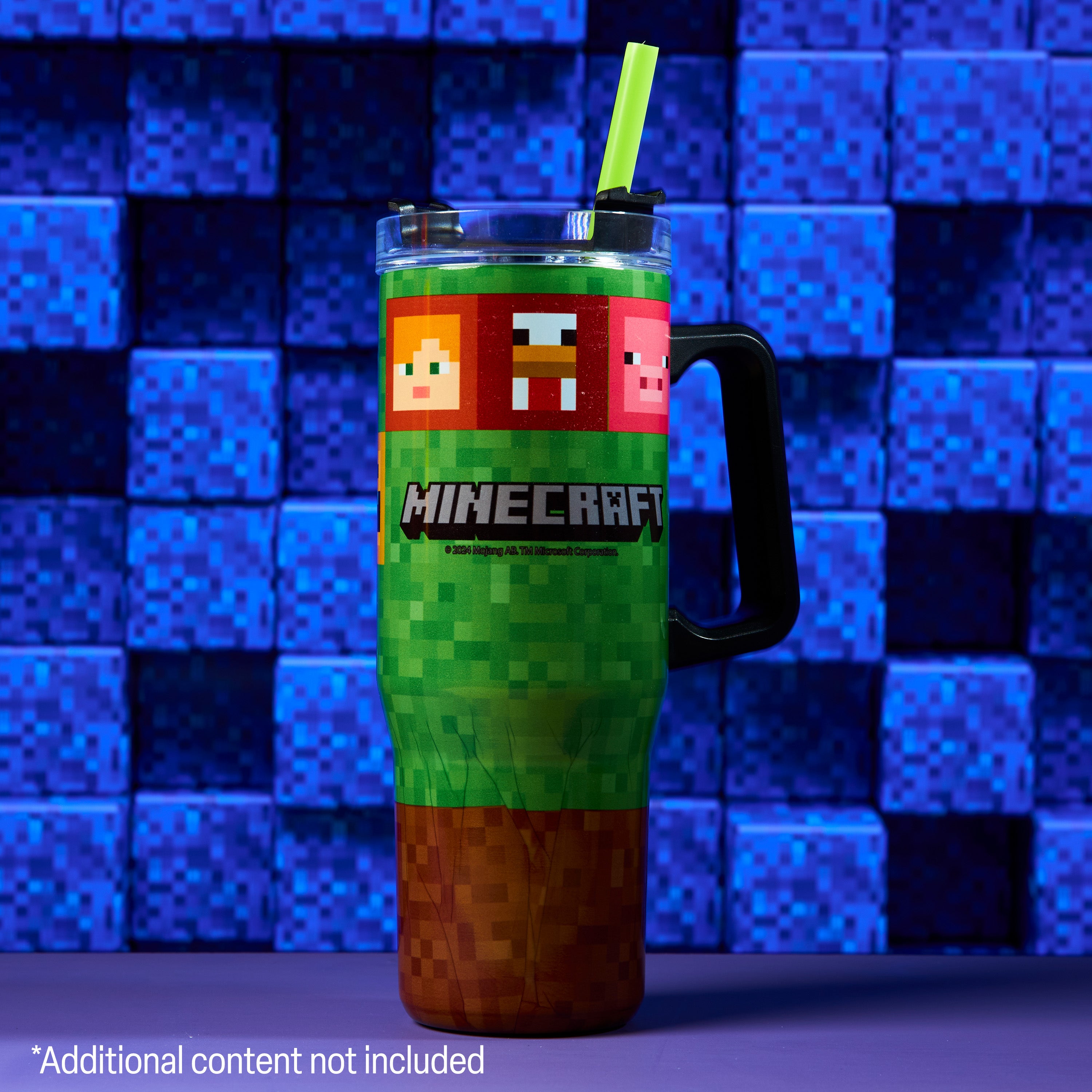 minecraft-gourde-isotherme-940ml-creeper-paille-poign-e image 2