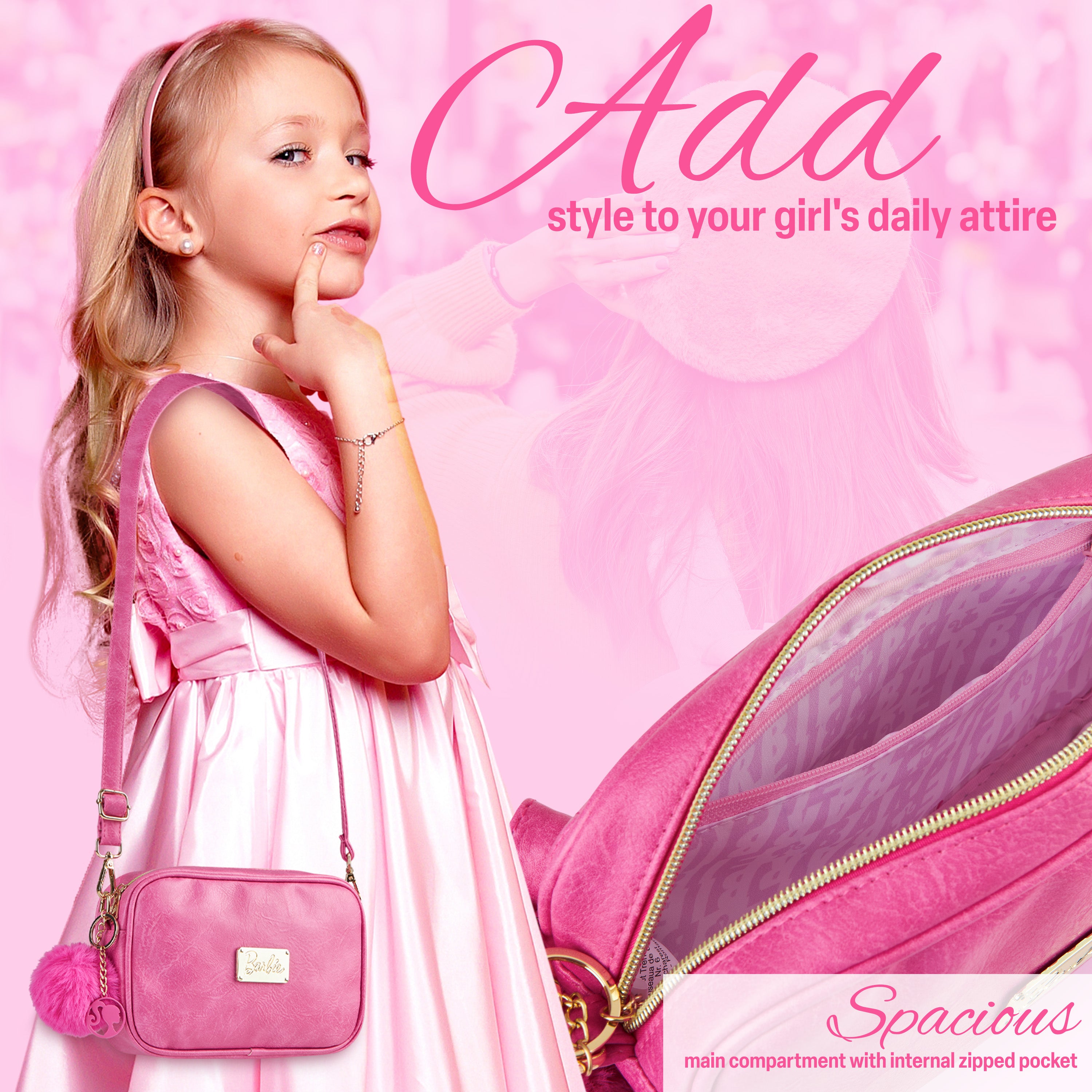 barbie-sac-fille-bandouli-re-zipp-sangle-r-glable-rose image 3