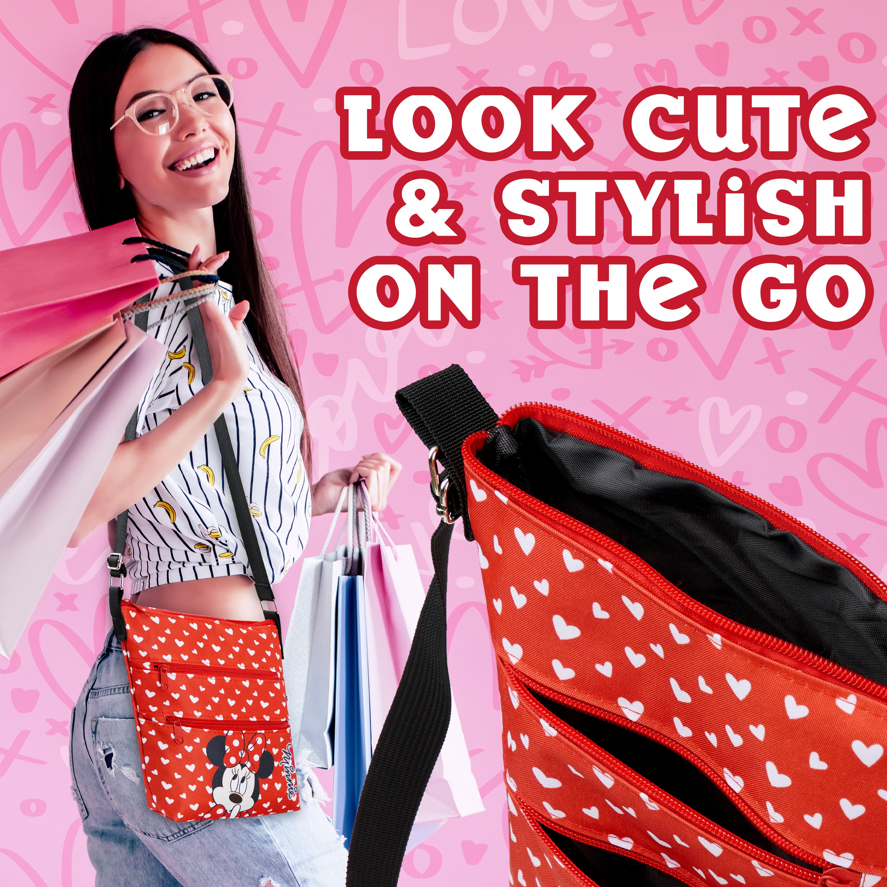 disney-minnie-sac-bandouli-re-fille-3-poches-zipp-es-r-glable image 5