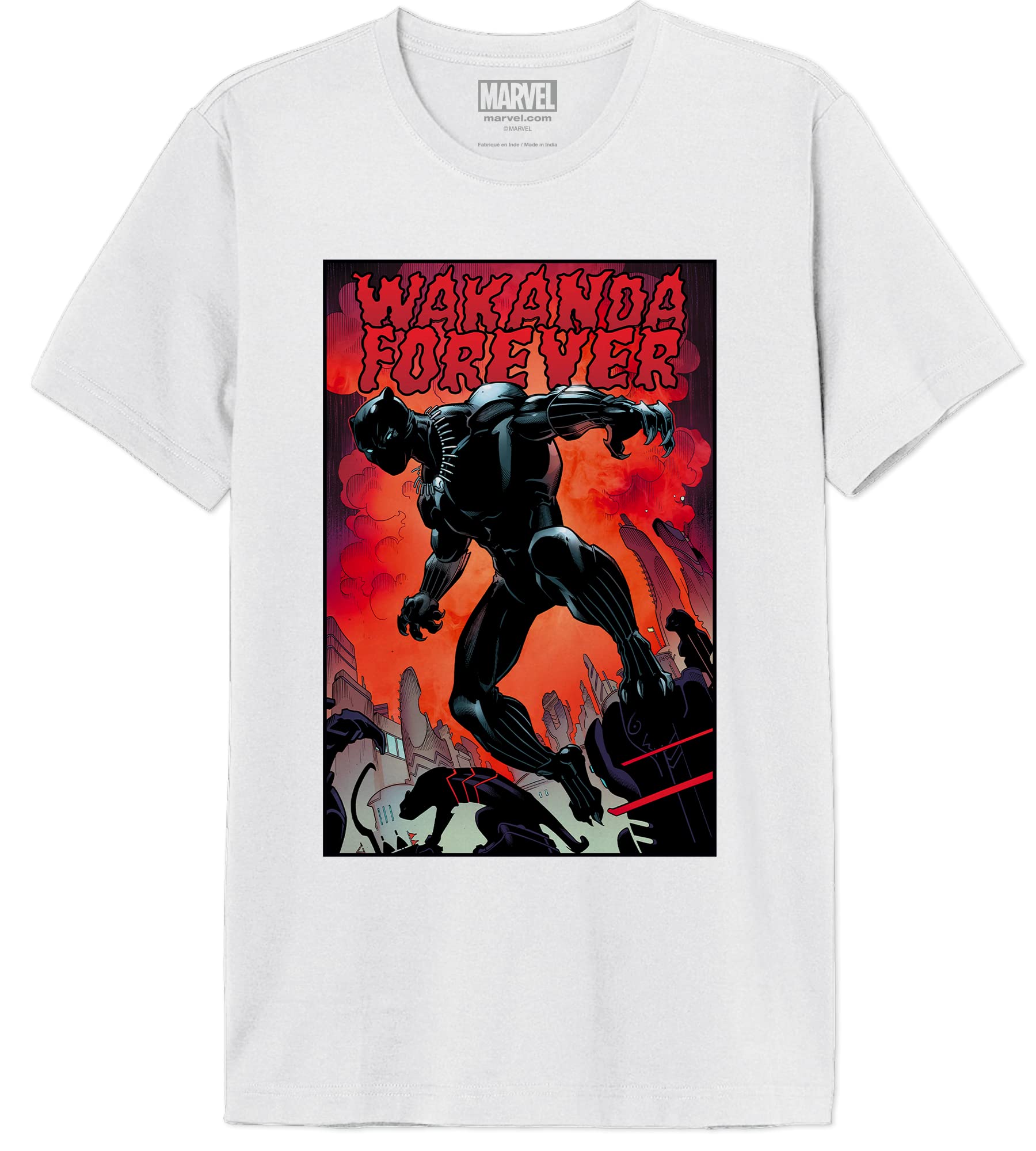 marvel-t-shirt-homme-noir-taille-l-coton-h-ros image 2