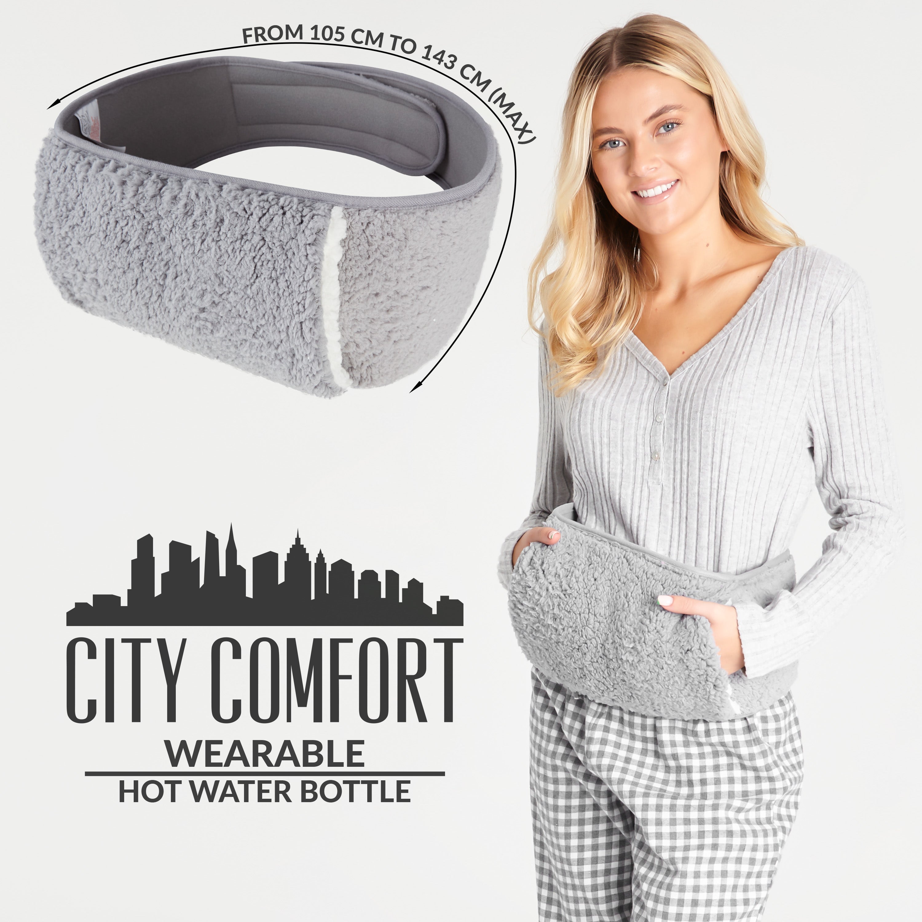citycomfort-bouillotte-ceinture-housse-peluche-grise-mains-libres image 7
