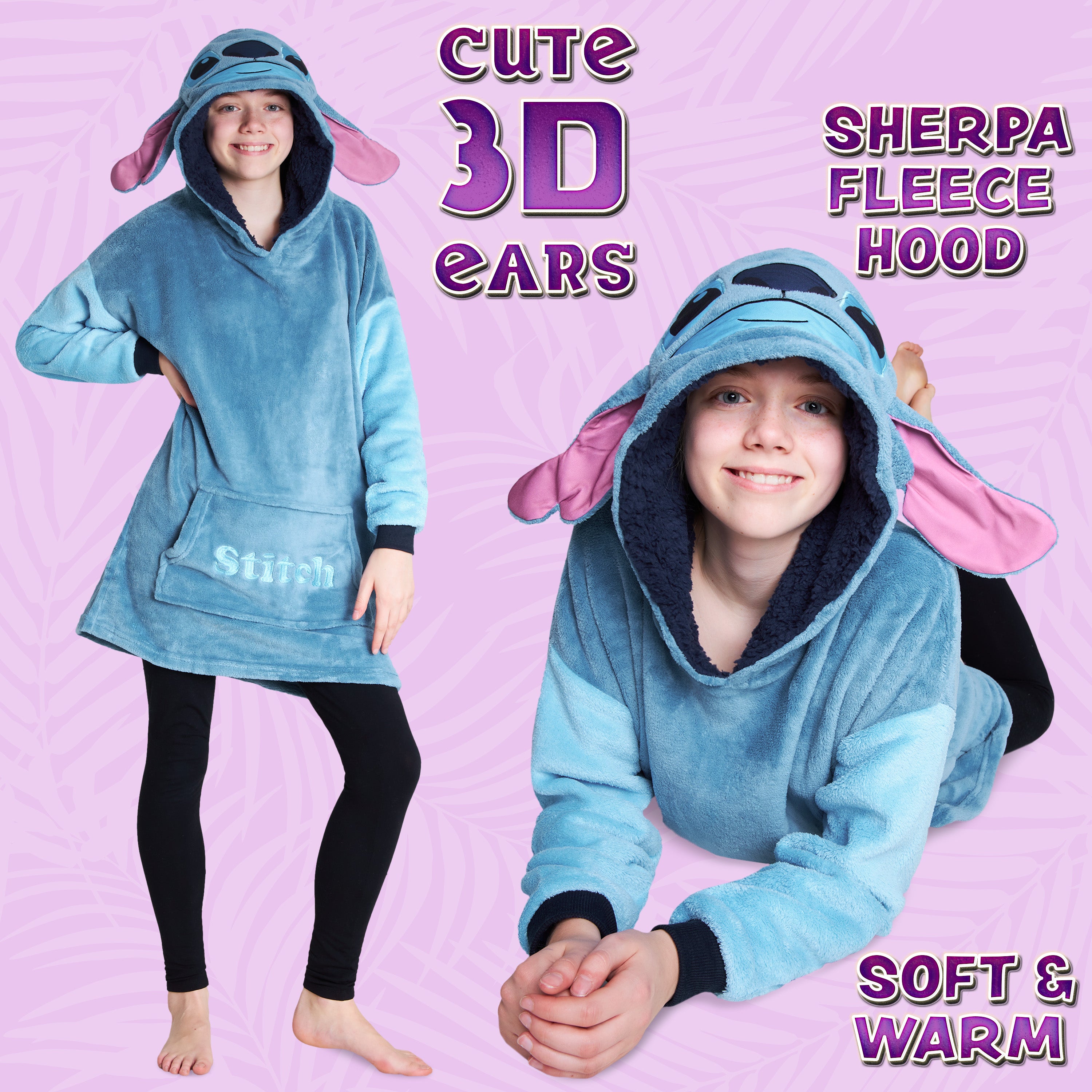 disney-stitch-sweat-plaid-capuche-enfant-taille-unique-fille image 5