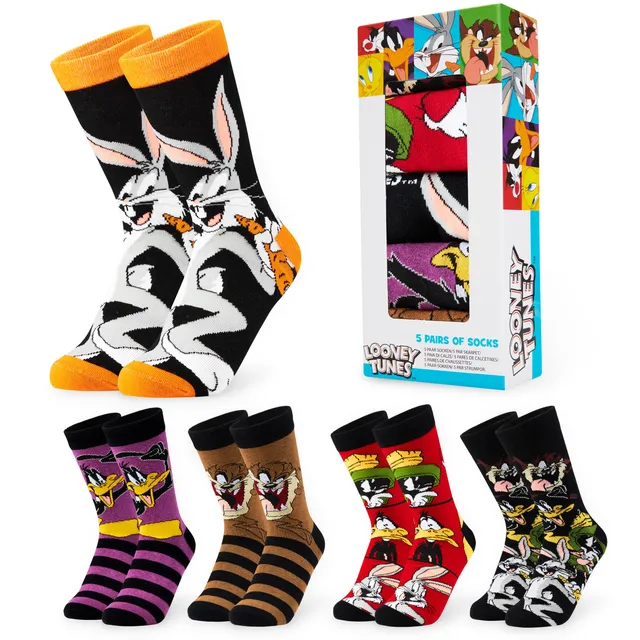 get-trend-men-looney-tunes-chaussettes-homme-lot-5-coton-respirant image 1