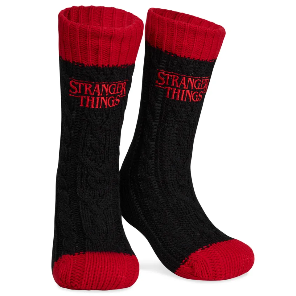stranger-things-chaussettes-pilou-femme-antid-rapantes-noir image 1