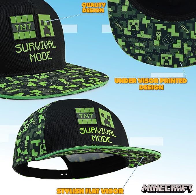minecraft-casquette-gar-on-creeper-r-glable-snapback-t image 4