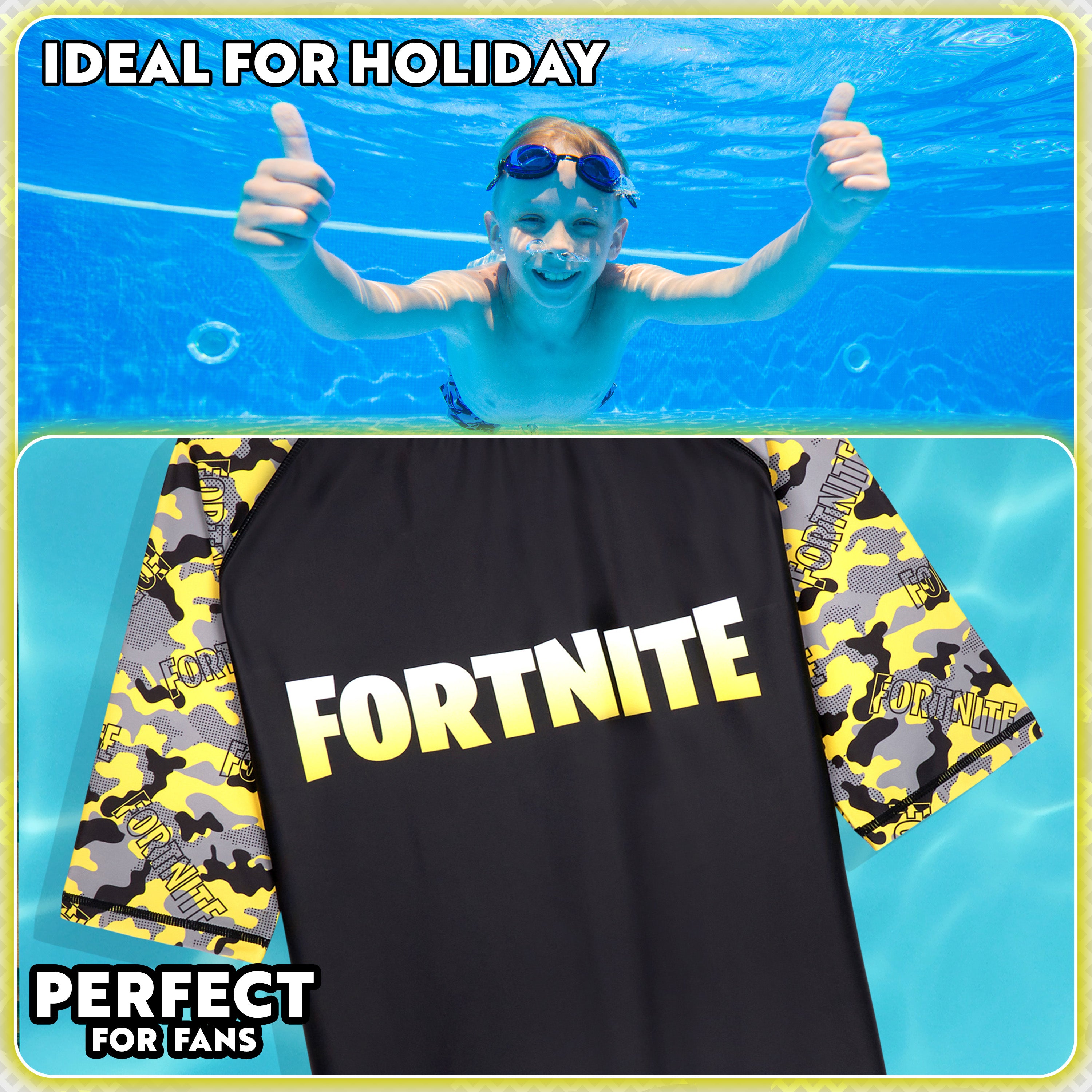 fortnite-maillot-de-bain-gar-on-2-pi-ces-11-12-ans-short-top image 2