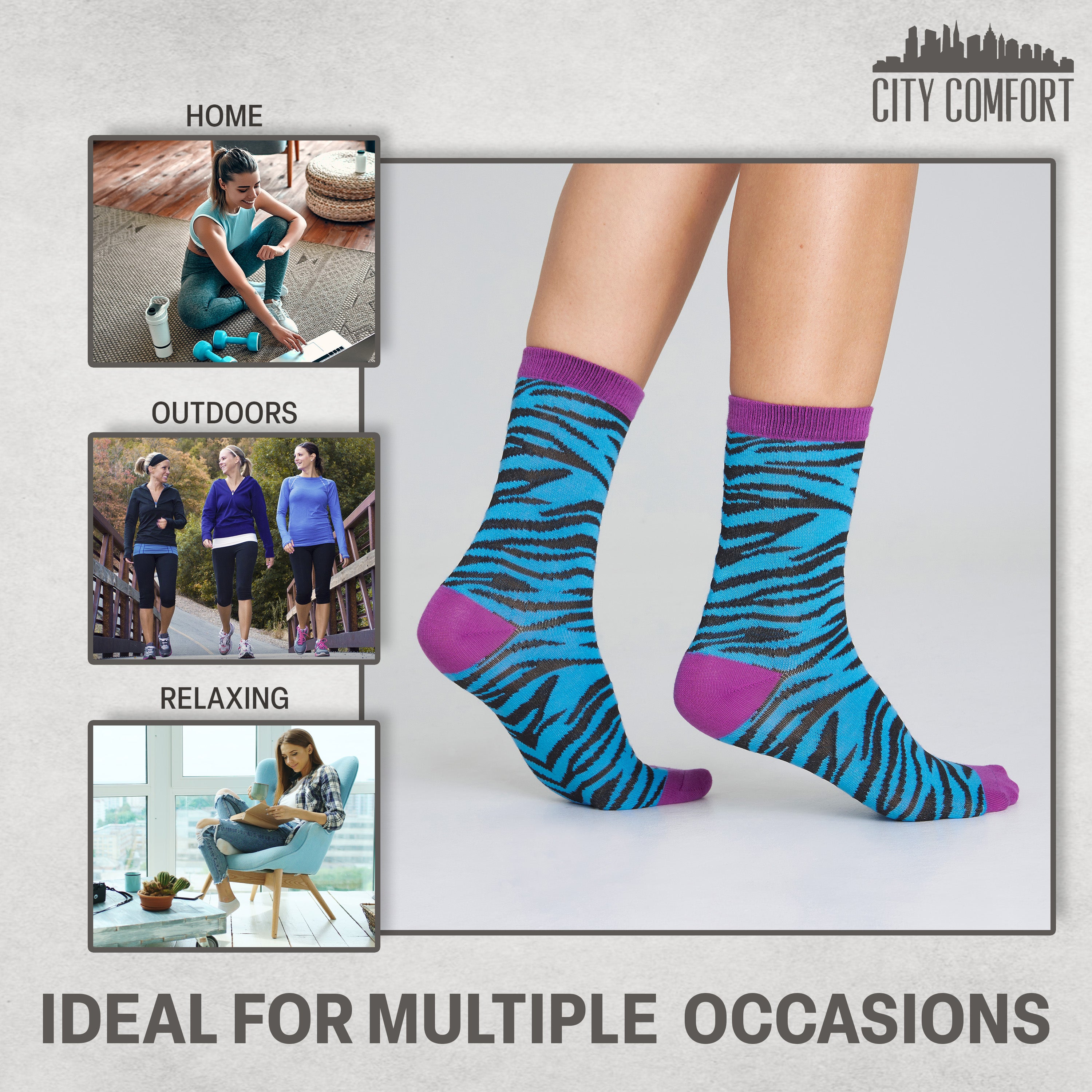 citycomfort-chaussettes-femme-fantaisie-lot-de-5-paires-37-41 image 4