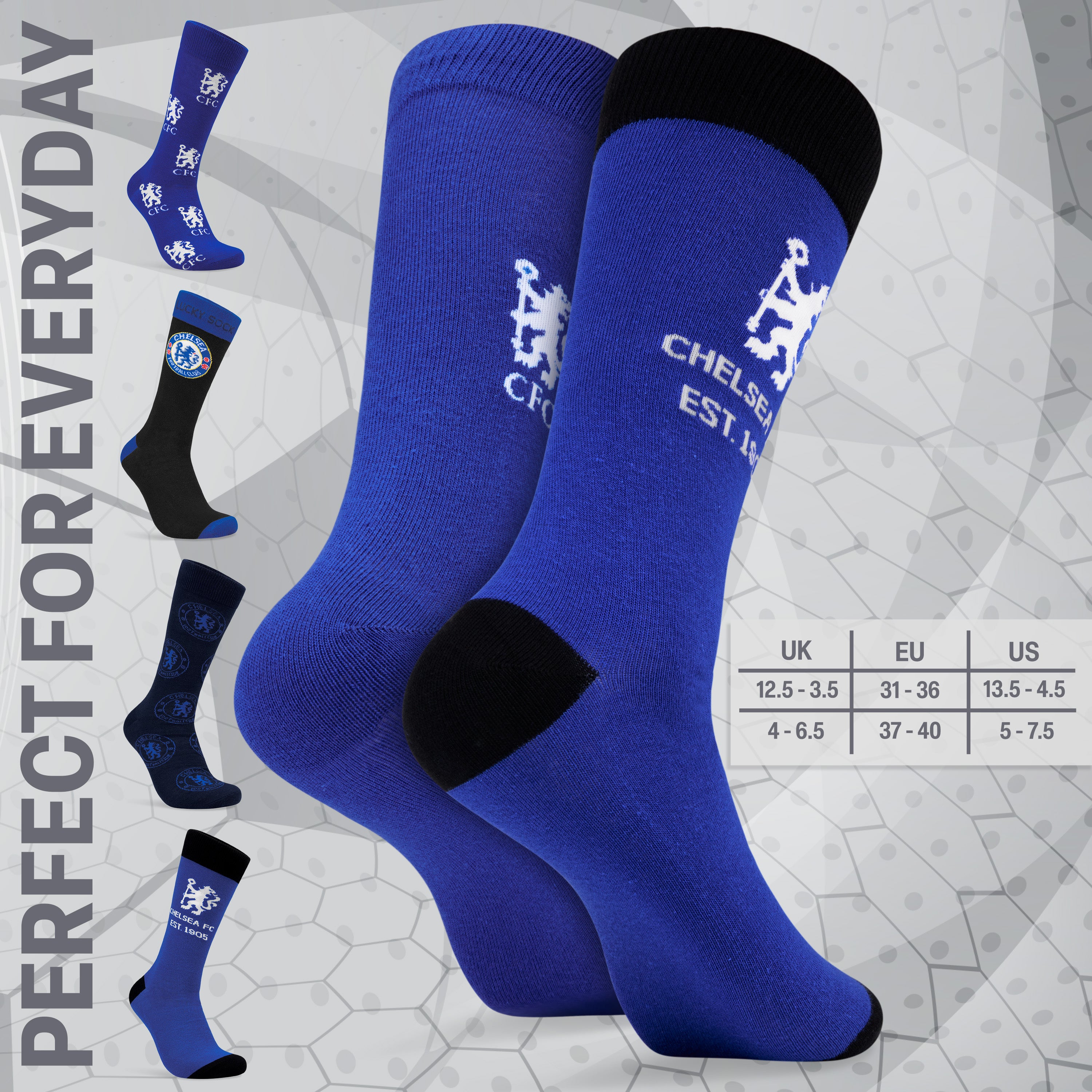 chelsea-fc-chaussettes-gar-on-lot-de-4-coton-supporters image 6