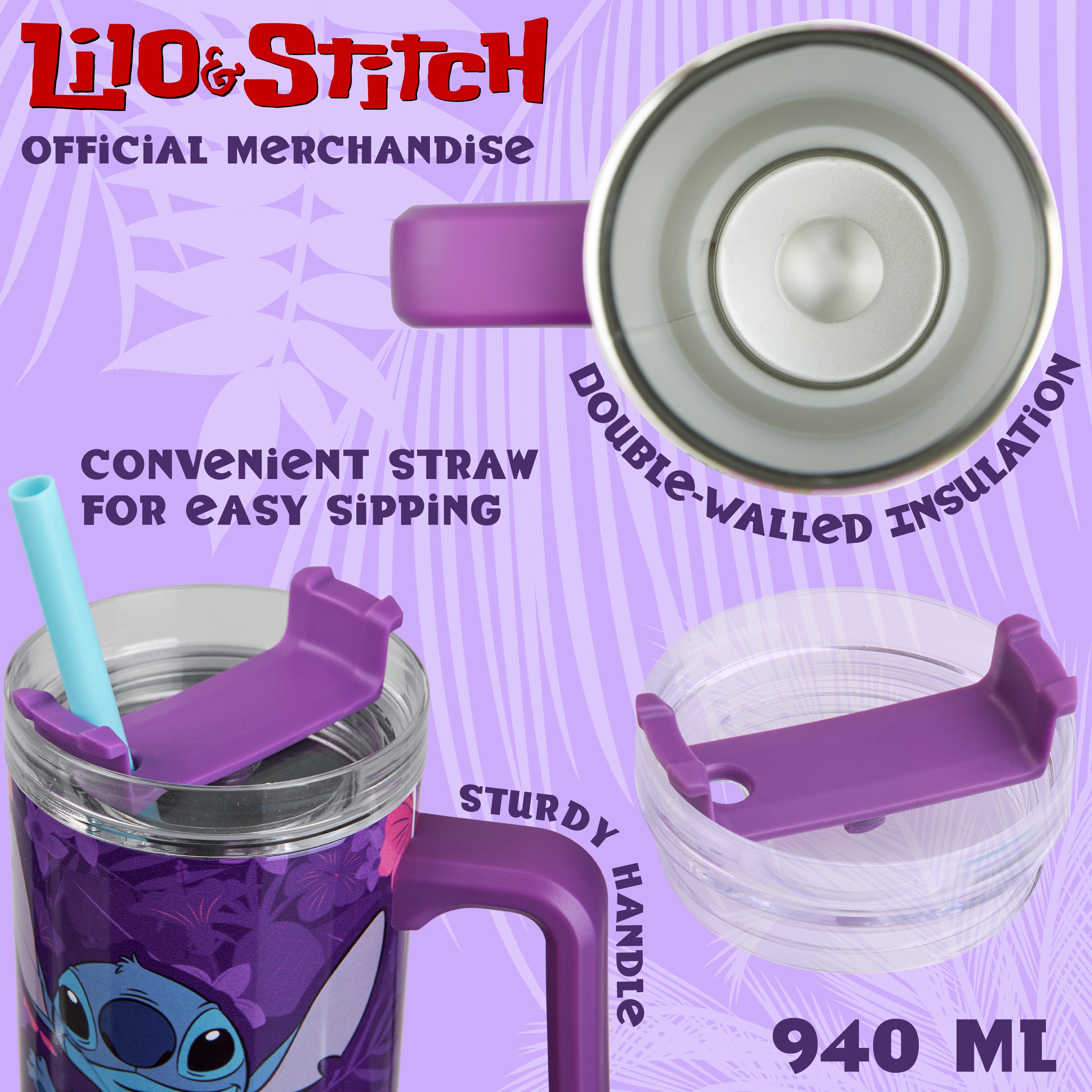 disney-stitch-gourde-isotherme-940ml-paille-poign-e image 5