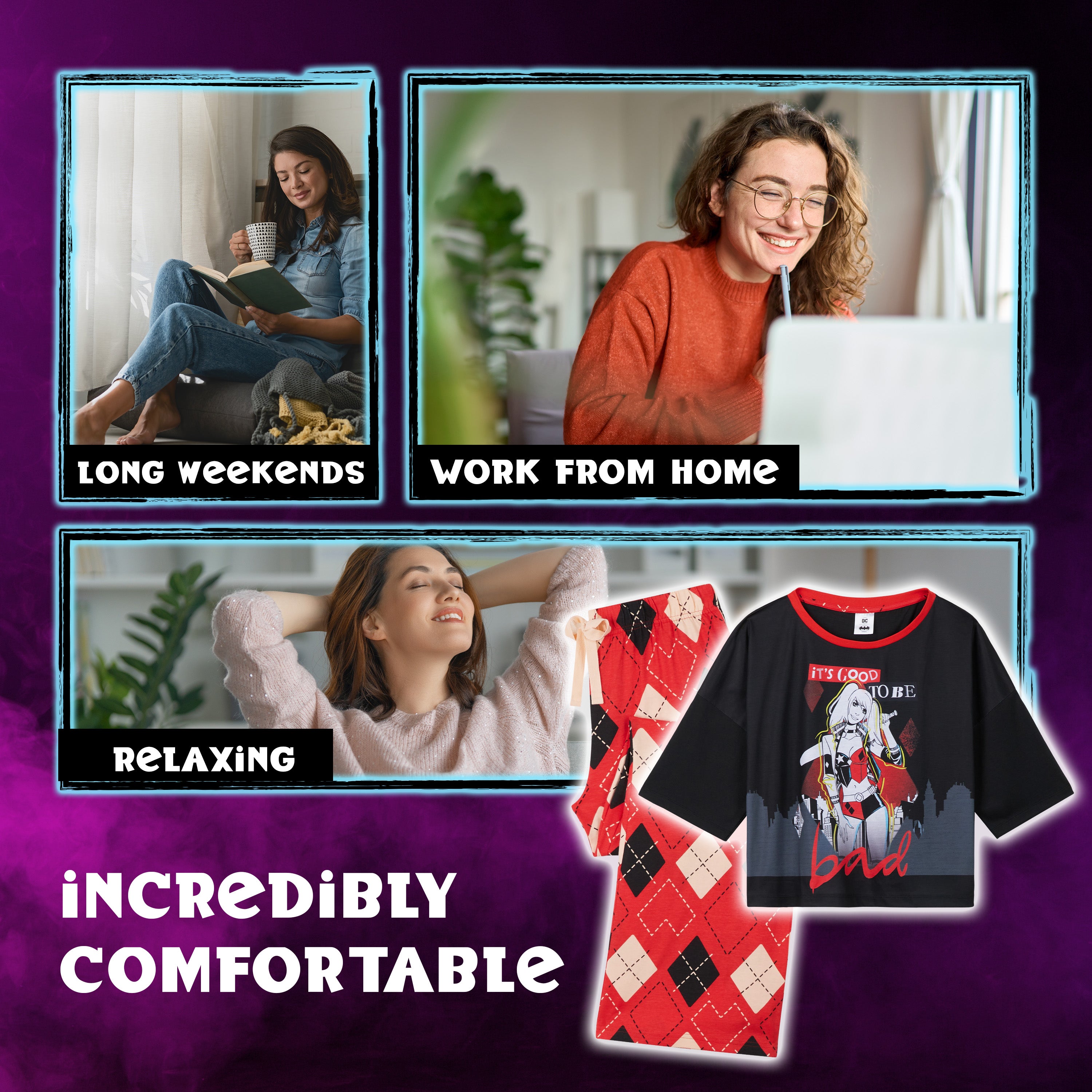 harley-quinn-ensemble-pyjama-long-femme-coton-dc-comics image 5