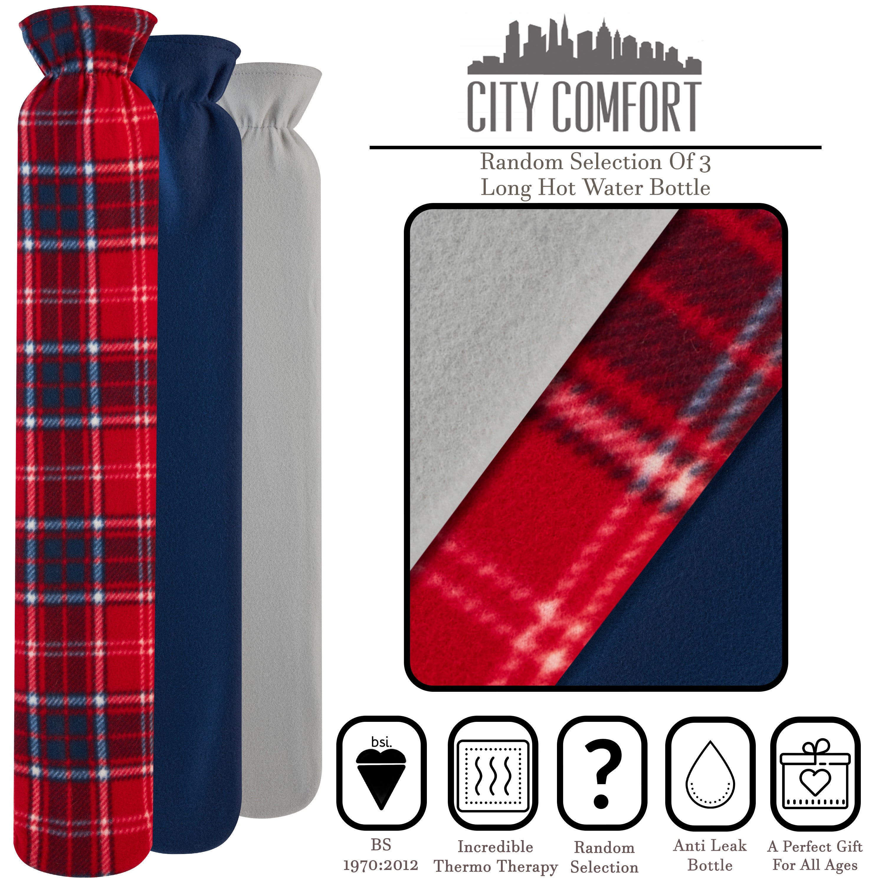 bouillotte-eau-chaude-longue-2l-housse-polaire-caoutchouc image 2