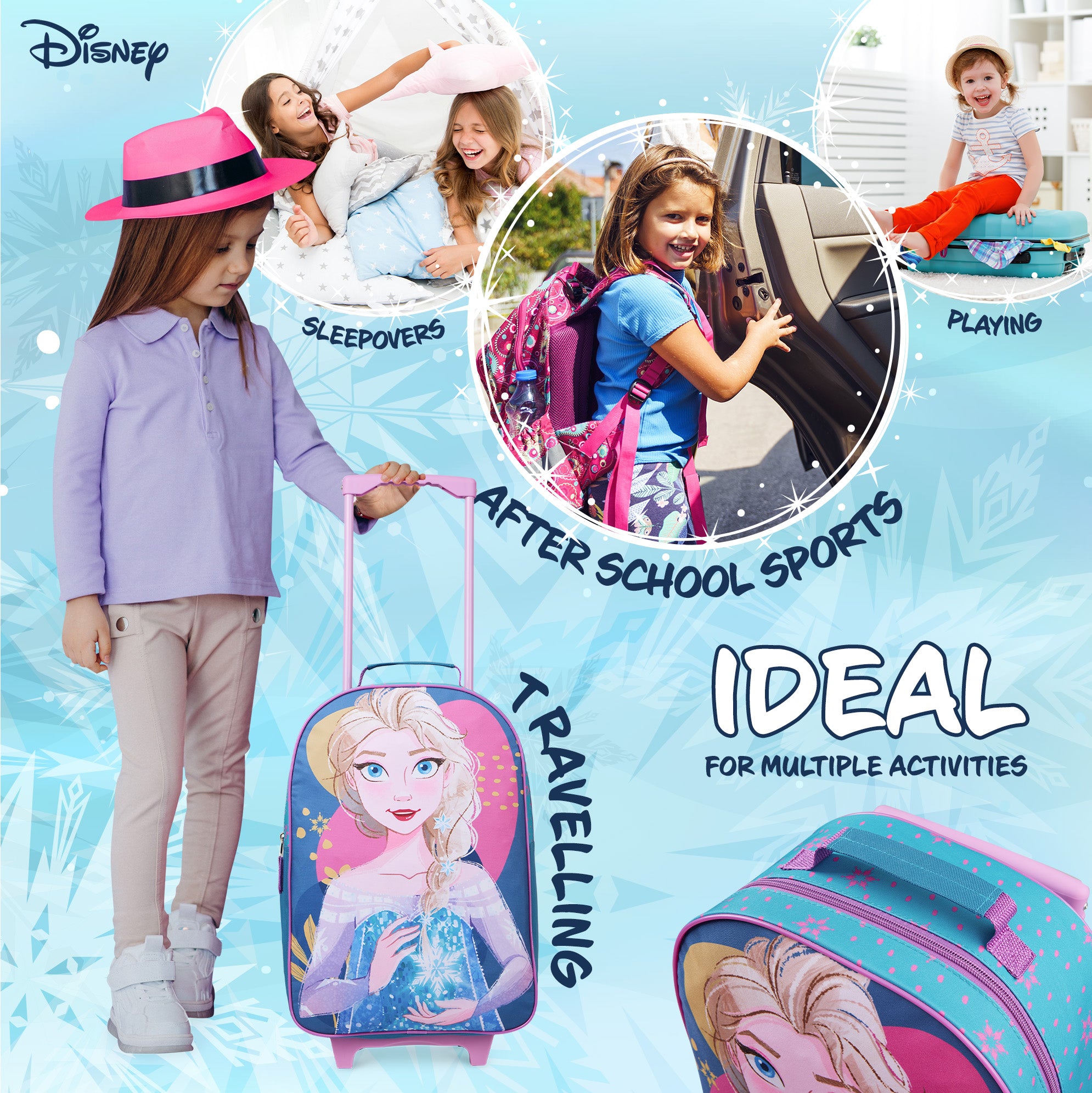 valise-disney-reine-des-neiges-elsa-fille-bleue-47-cm-cabine image 5