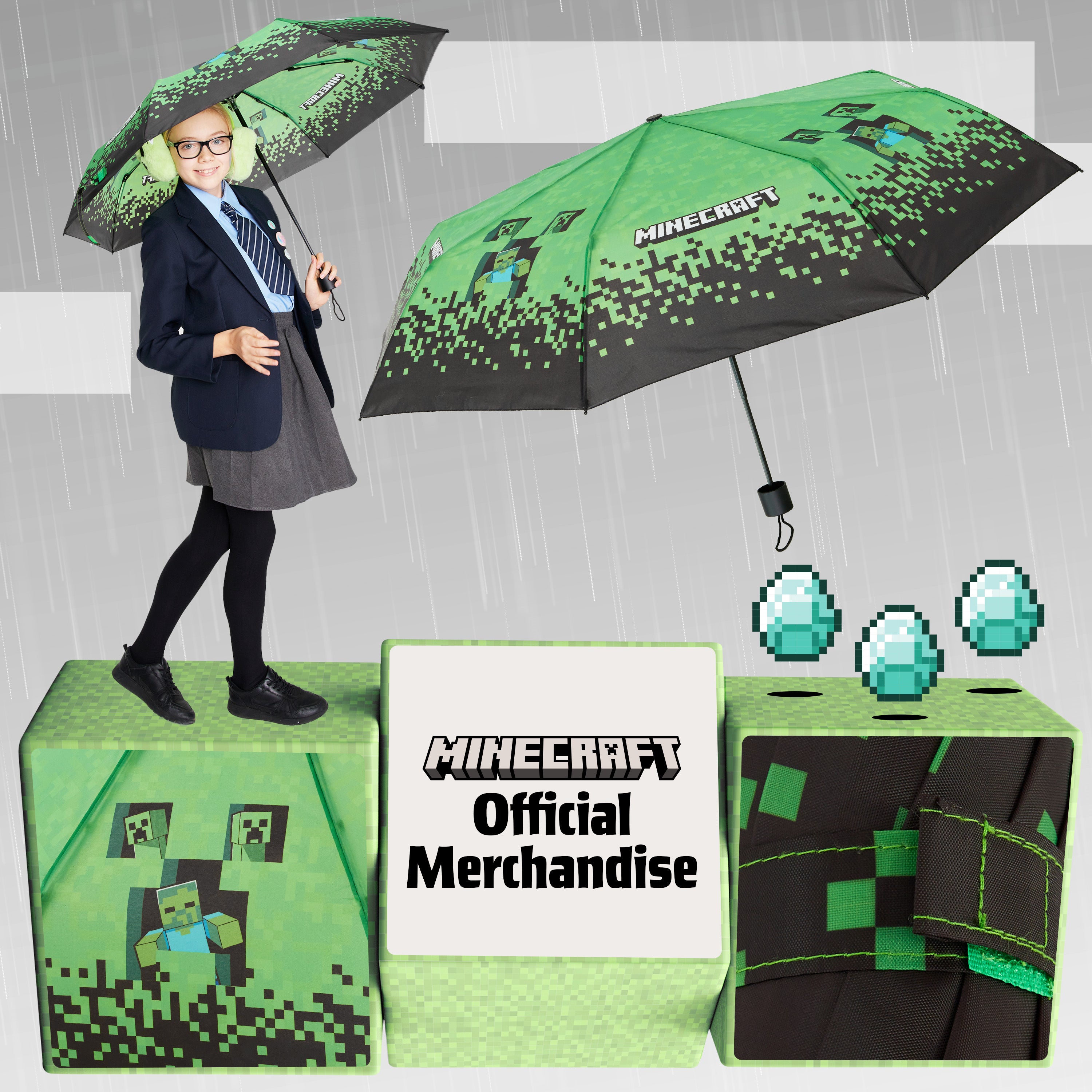 minecraft-parapluie-enfant-cloche-transparent-pliable image 5