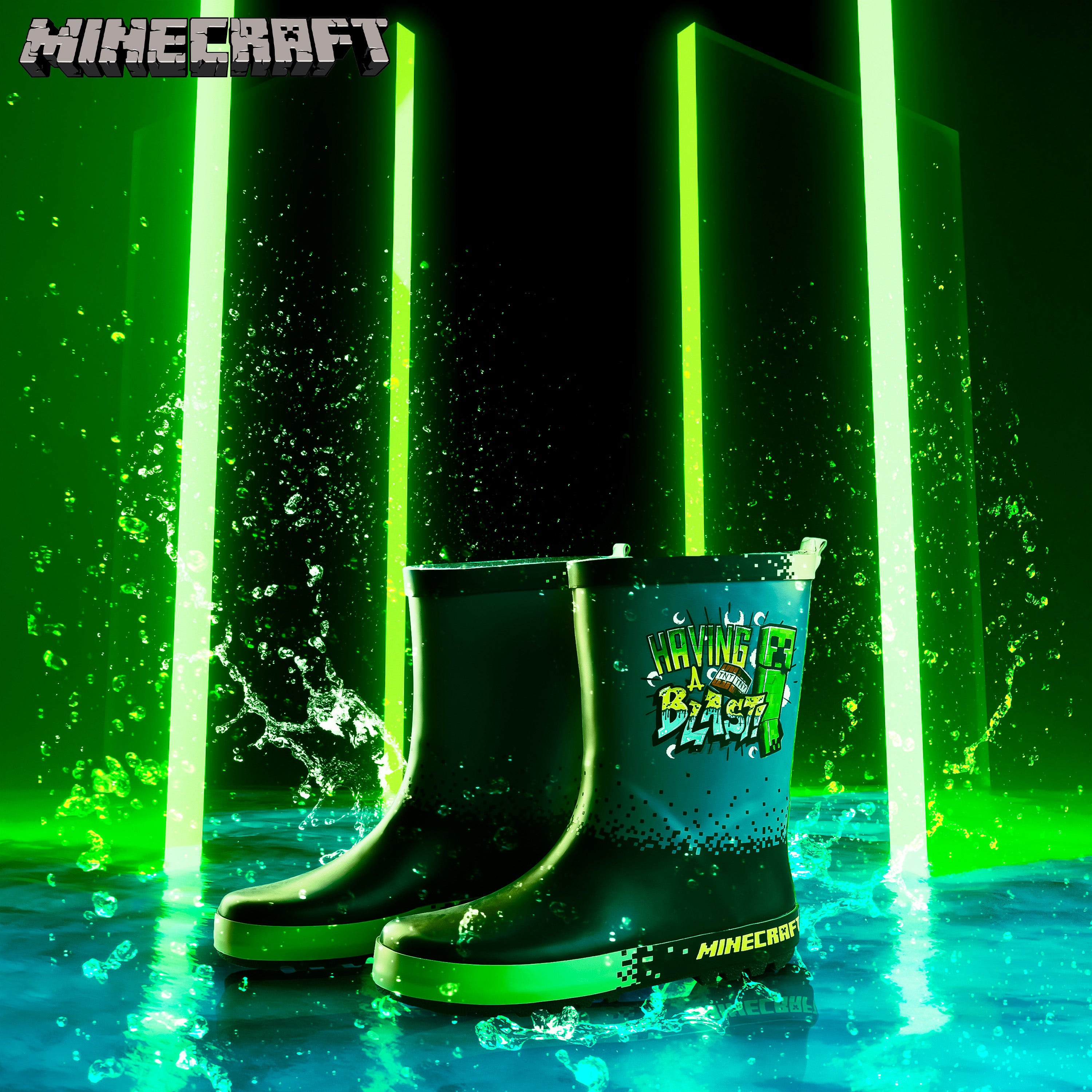 minecraft-bottes-pluie-enfant-creeper-caoutchouc-29-35 image 2