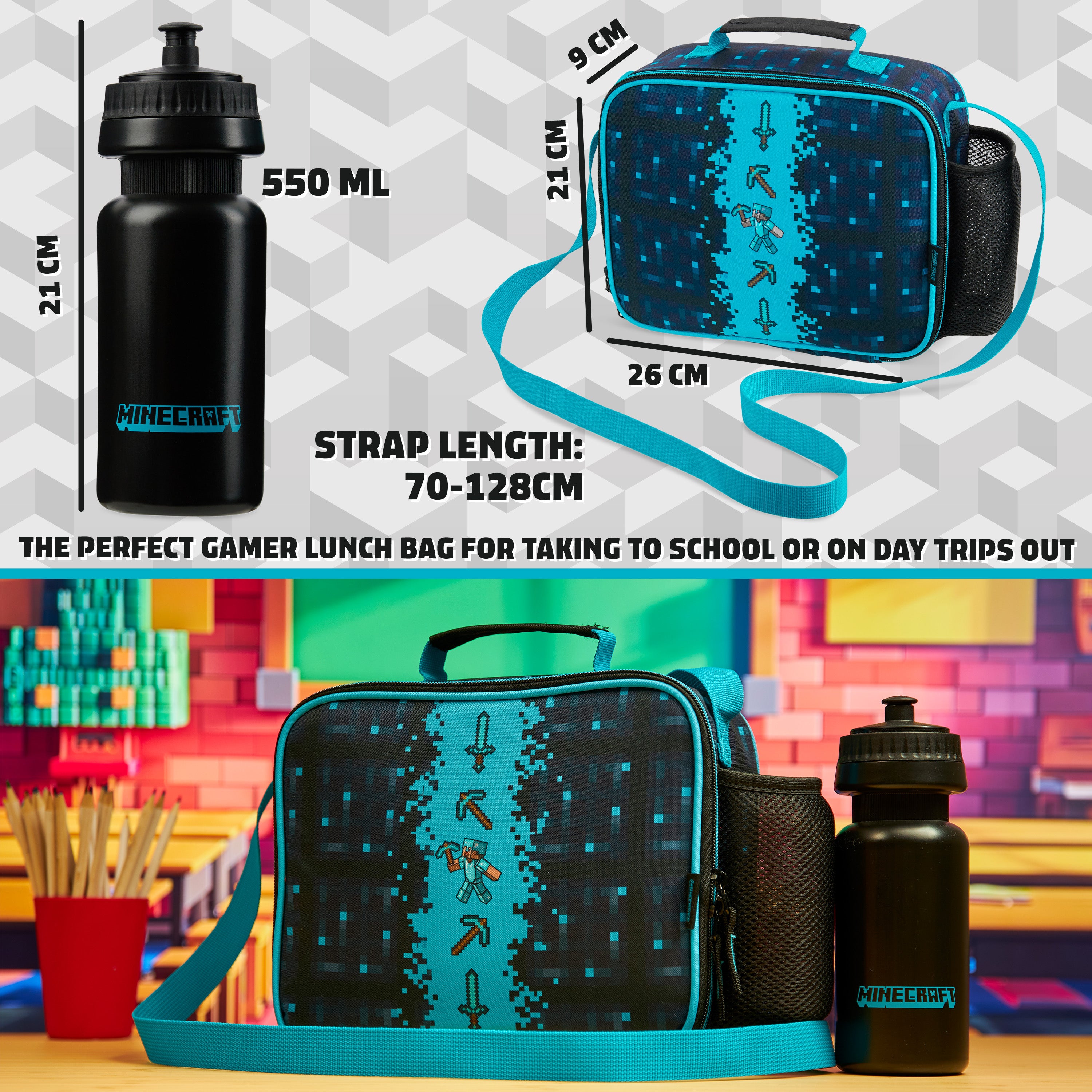 minecraft-sac-repas-isotherme-creeper-bleu-gourde-enfant image 5
