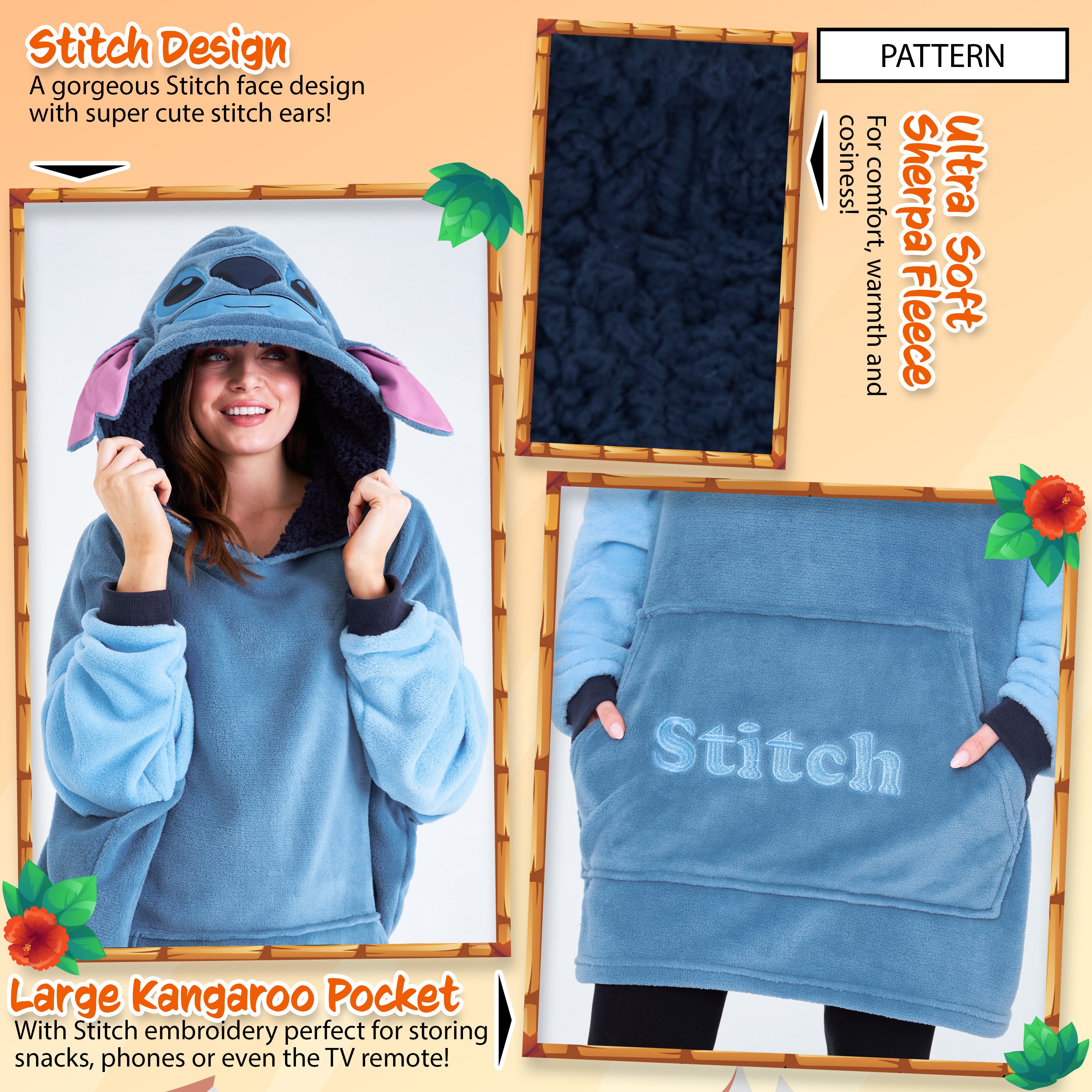 disney-stitch-sweat-plaid-capuche-femme-bleu-polaire image 4