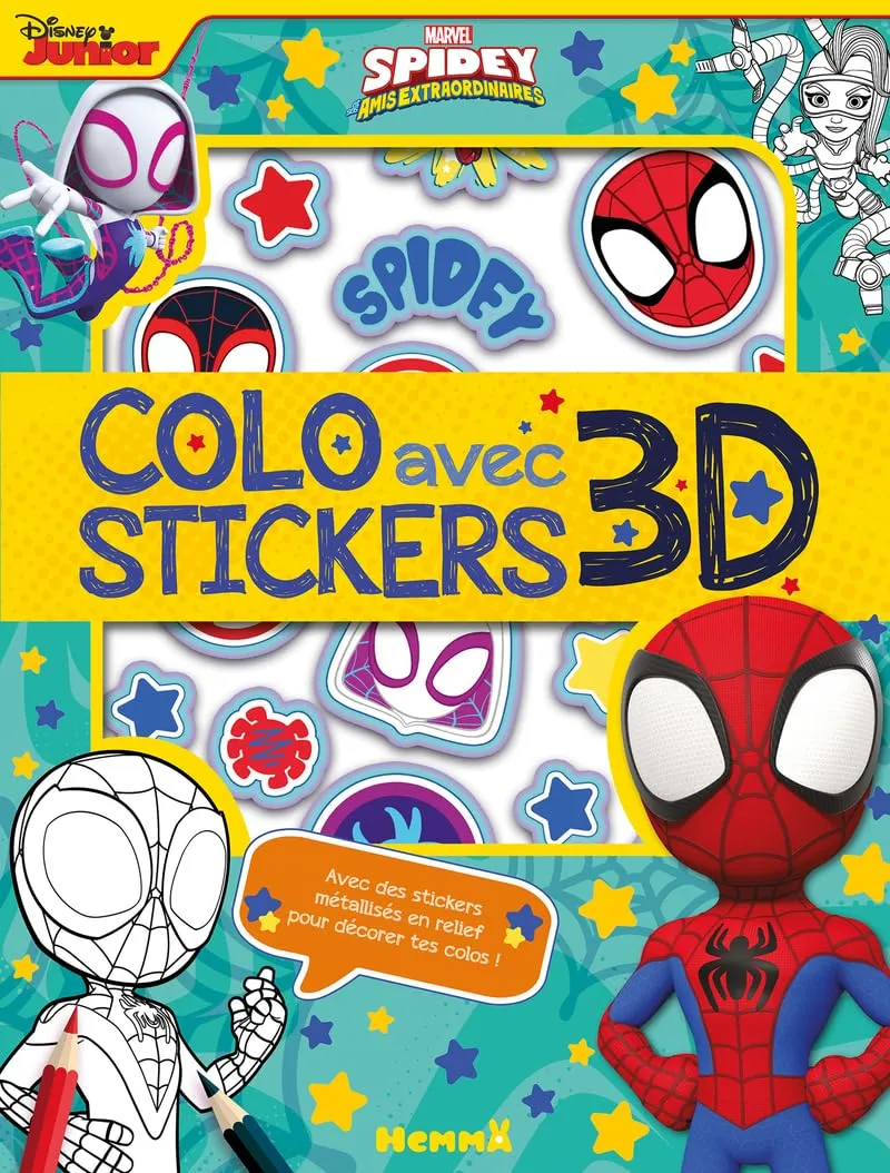 marvel-spidey-coloriage-stickers-3d-d-s-4-ans-pais image 1