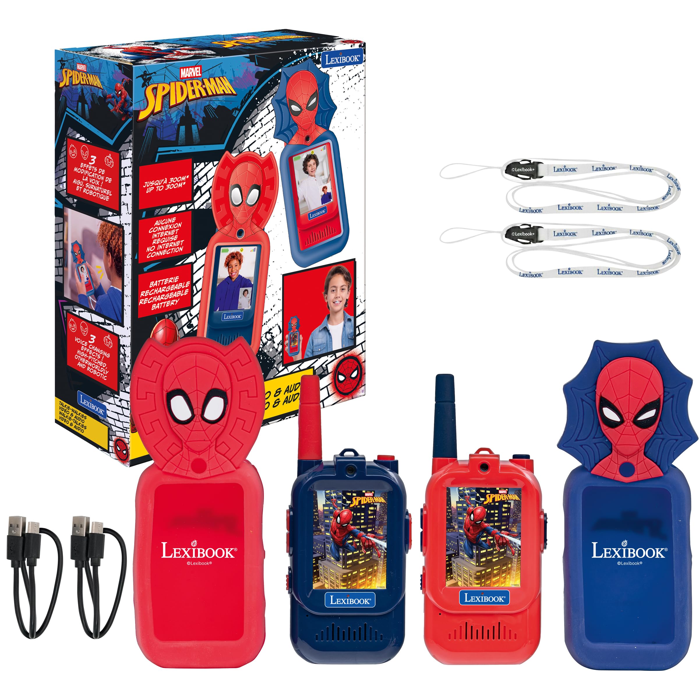 lexibook-spider-man-talkie-walkie-vid-o-300-m-rechargeable image 1