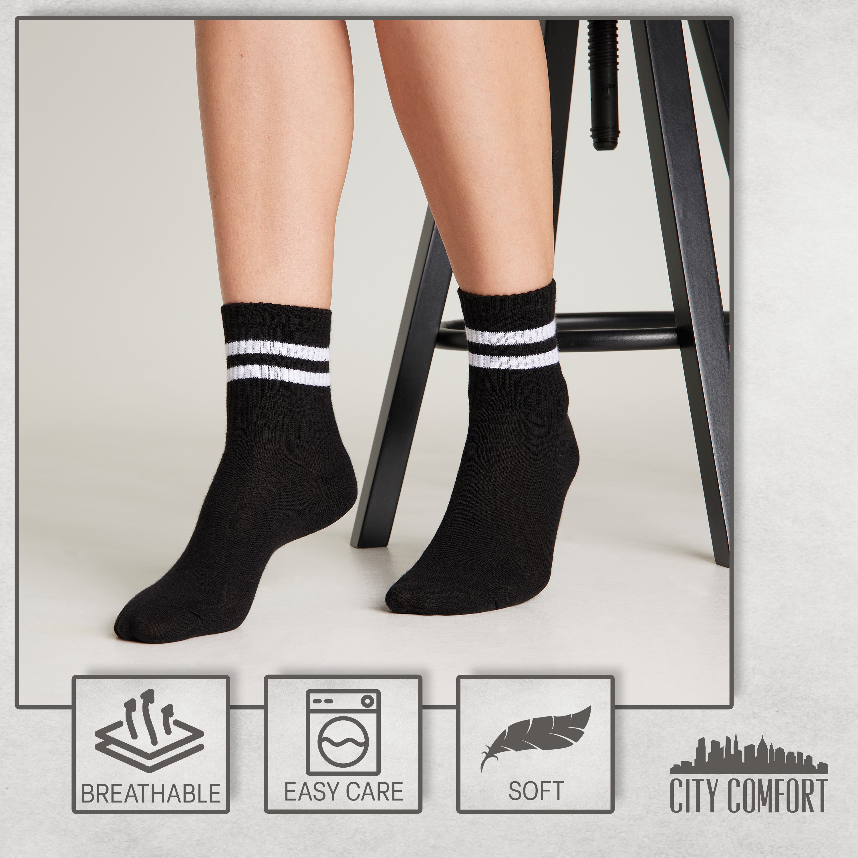 citycomfort-chaussettes-femme-sport-lot-6-coton-r-tro image 5